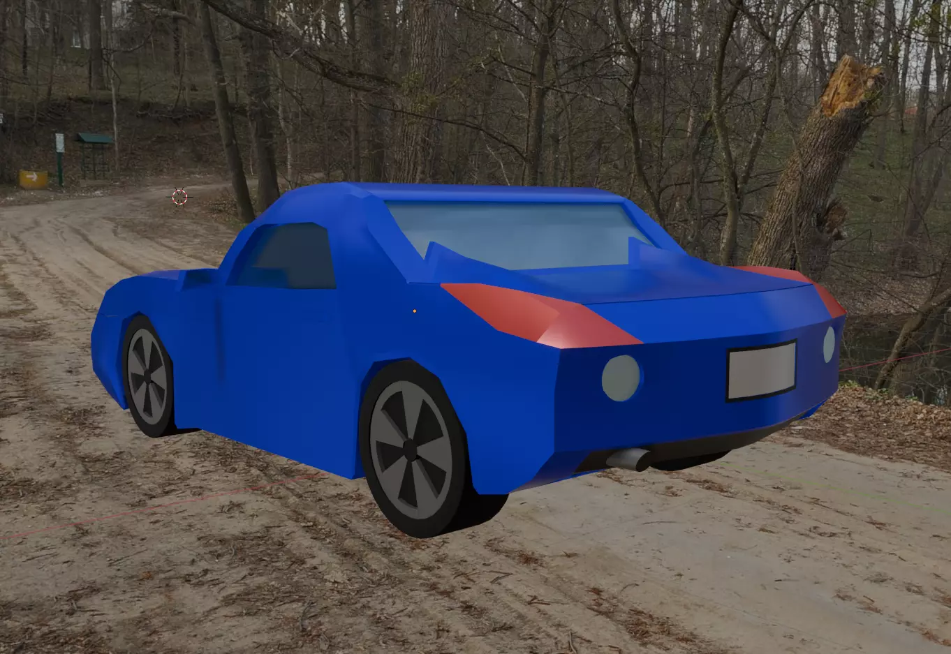 Pontiac Solstice Car Low Poly Low-poly 3D model_2