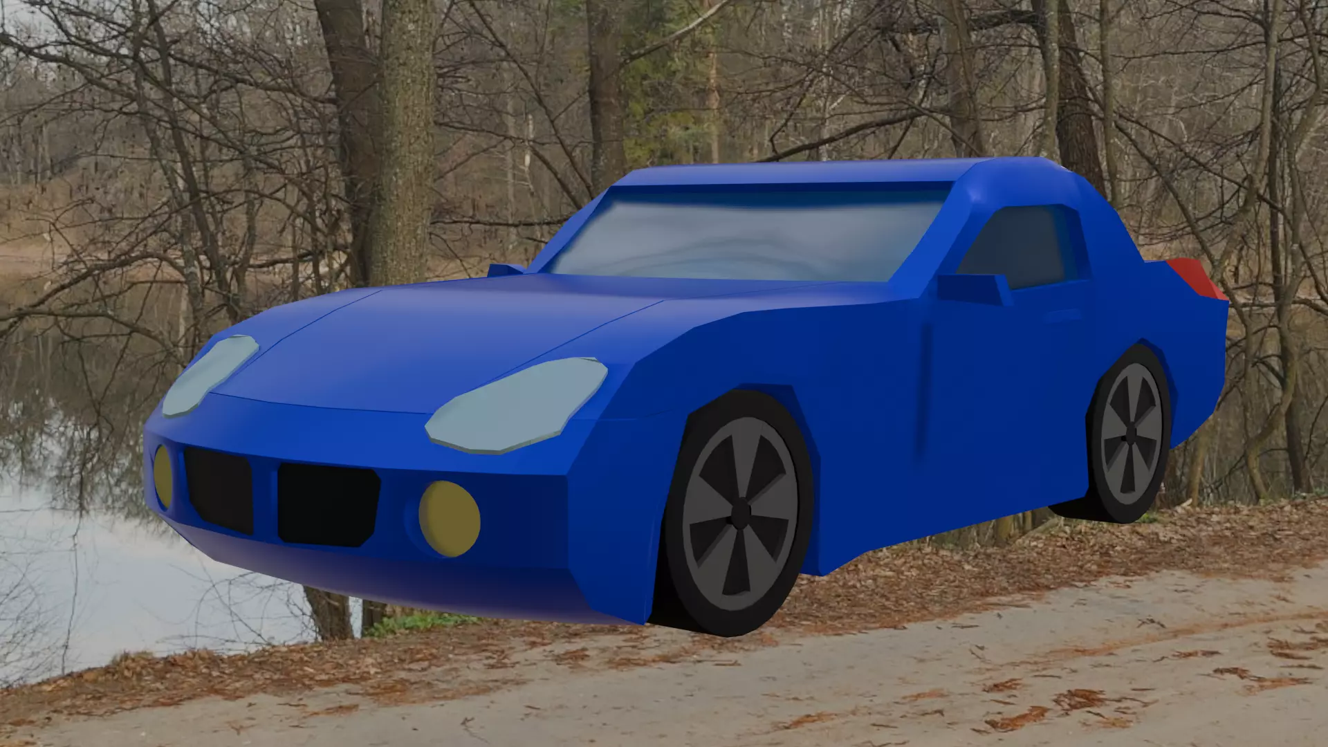 Pontiac Solstice Car Low Poly Low-poly 3D model_0