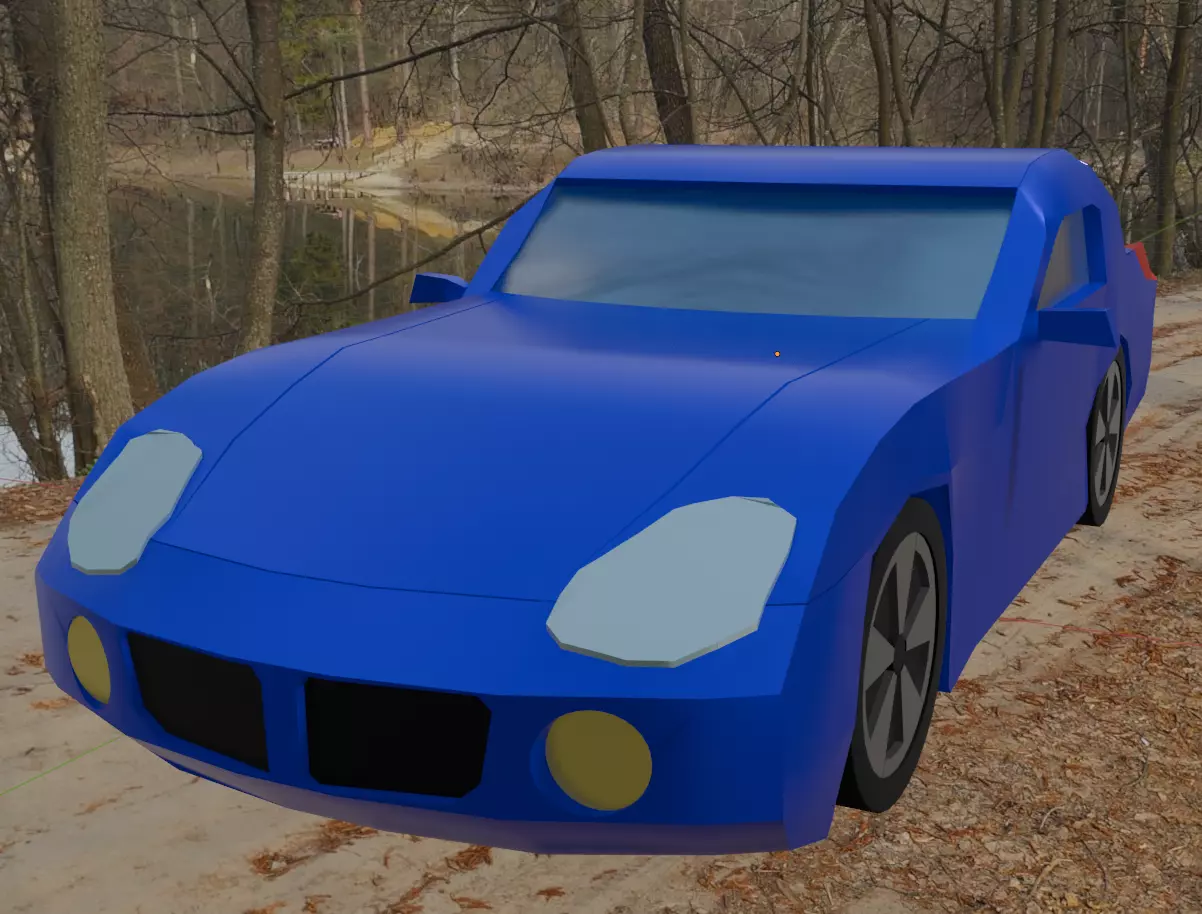 Pontiac Solstice Car Low Poly Low-poly 3D model_1