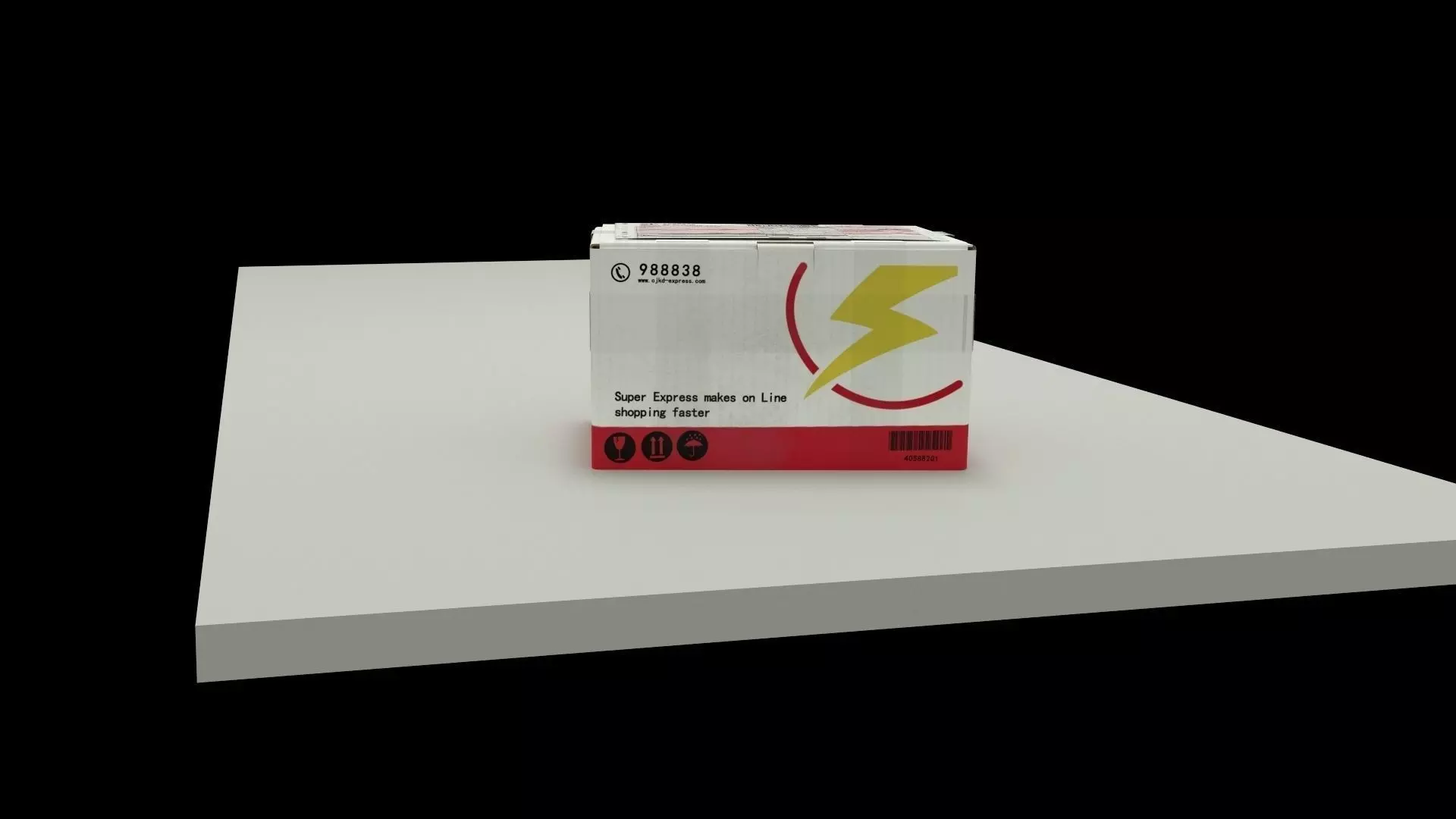 Express Box  Low-poly 3D model_0