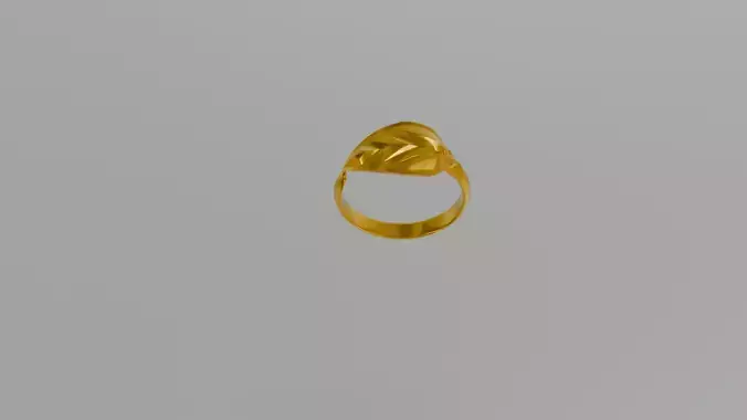 Gold Leaf Ring  Nature Inspired Jewelry 3D Model