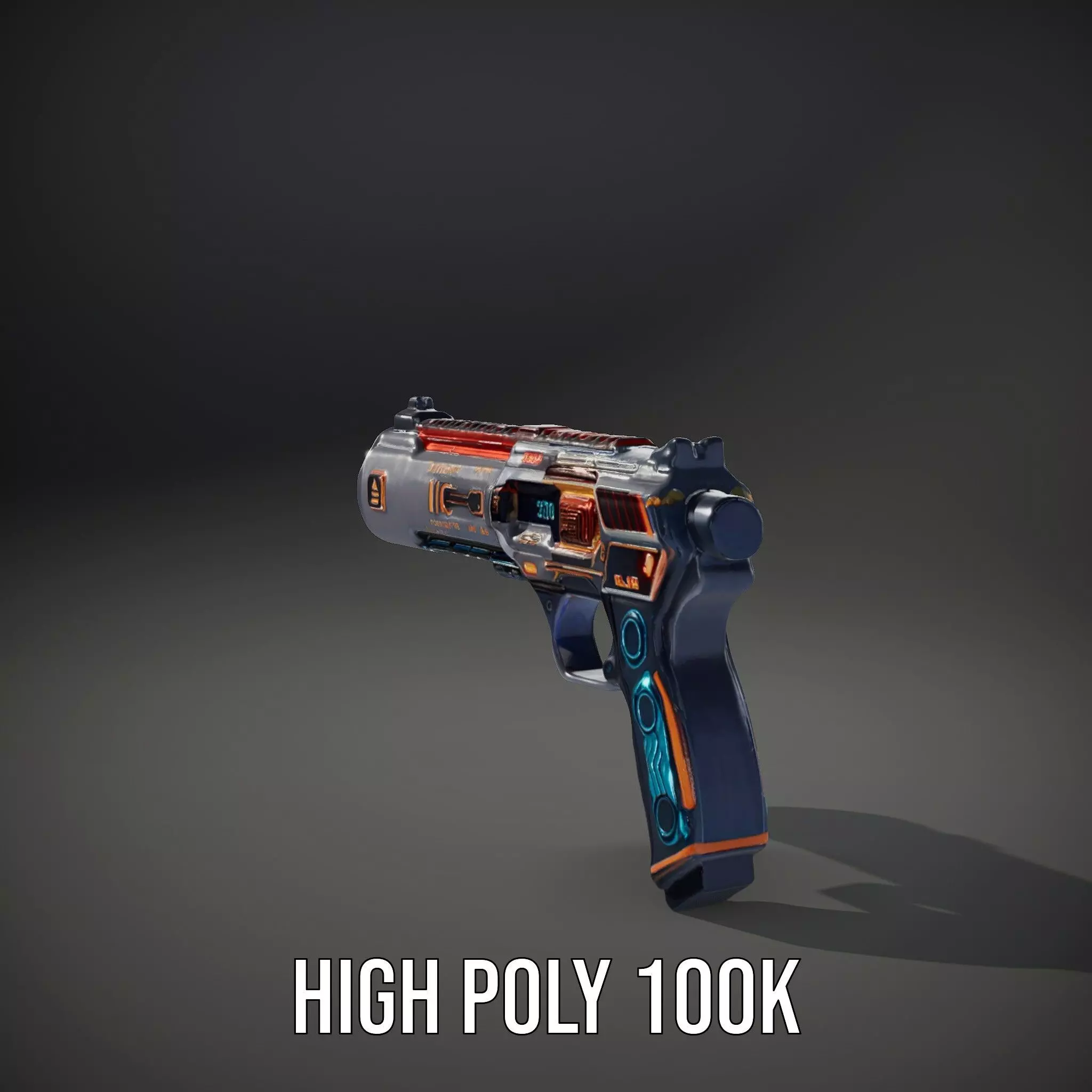 Futuristic Energy Blaster model pack Low-poly 3D model_10