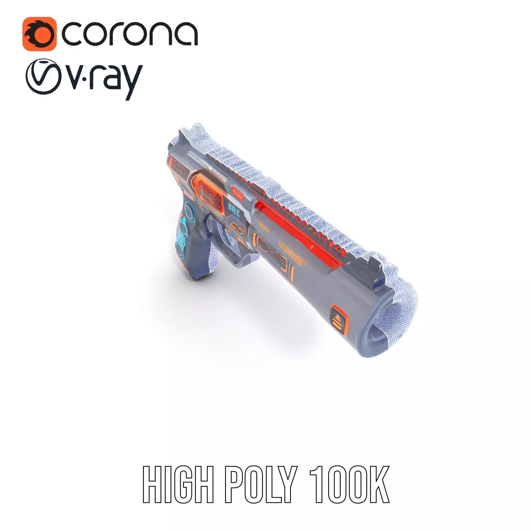 Futuristic Energy Blaster model pack Low-poly 3D model_32