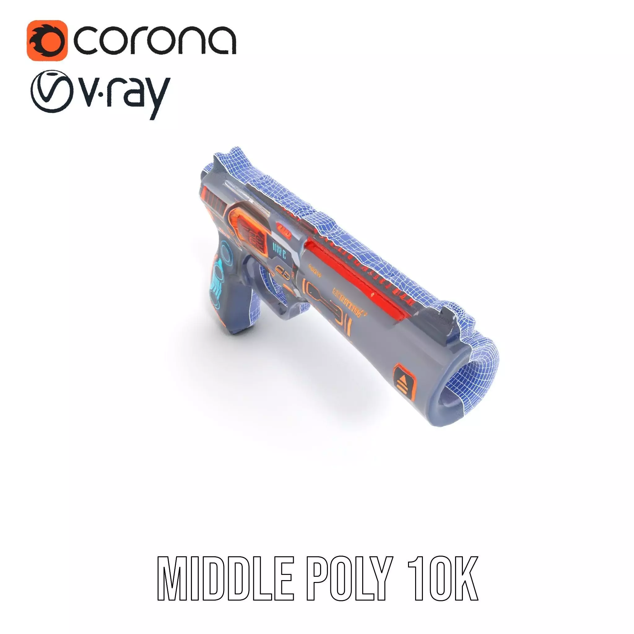 Futuristic Energy Blaster model pack Low-poly 3D model_16