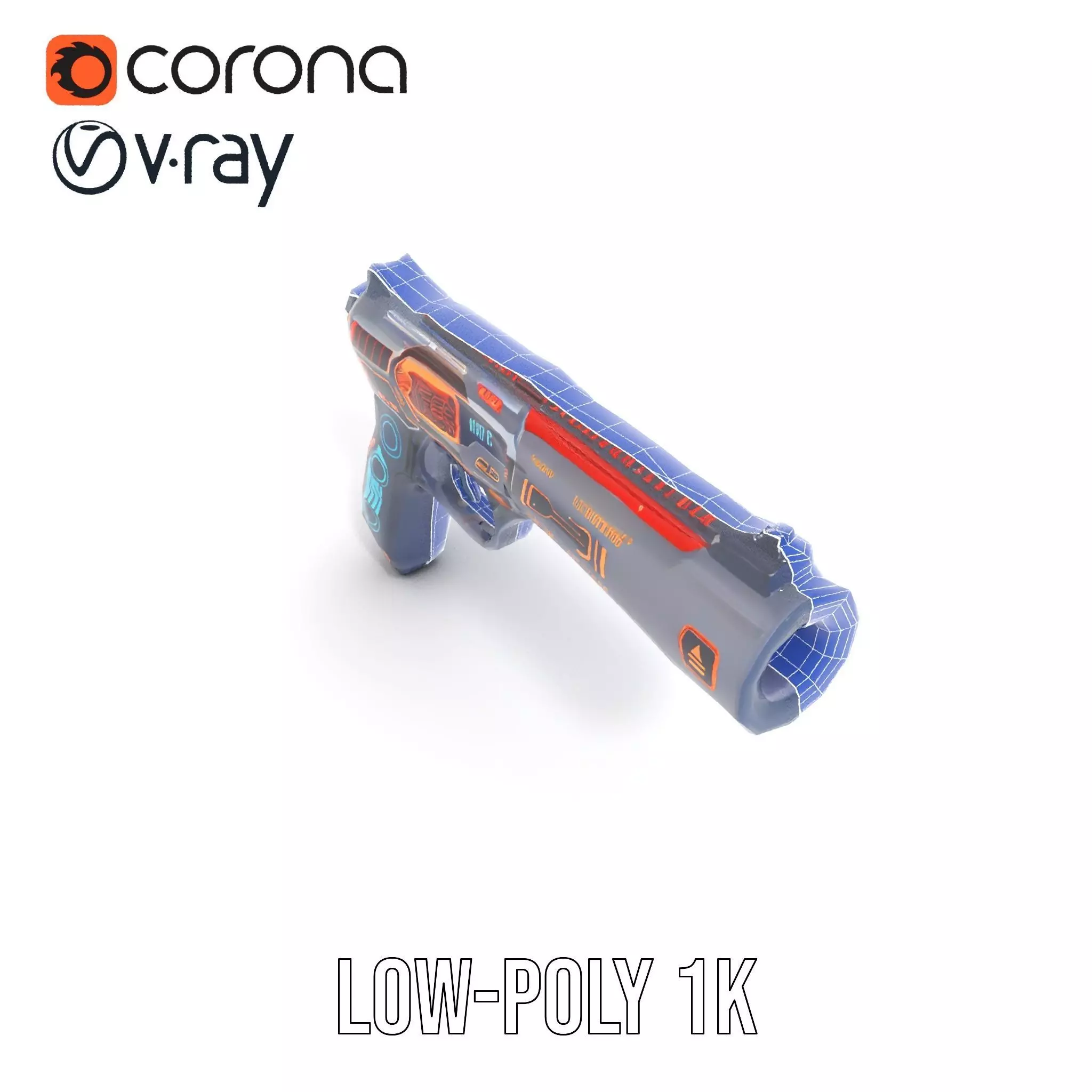 Futuristic Energy Blaster model pack Low-poly 3D model_28