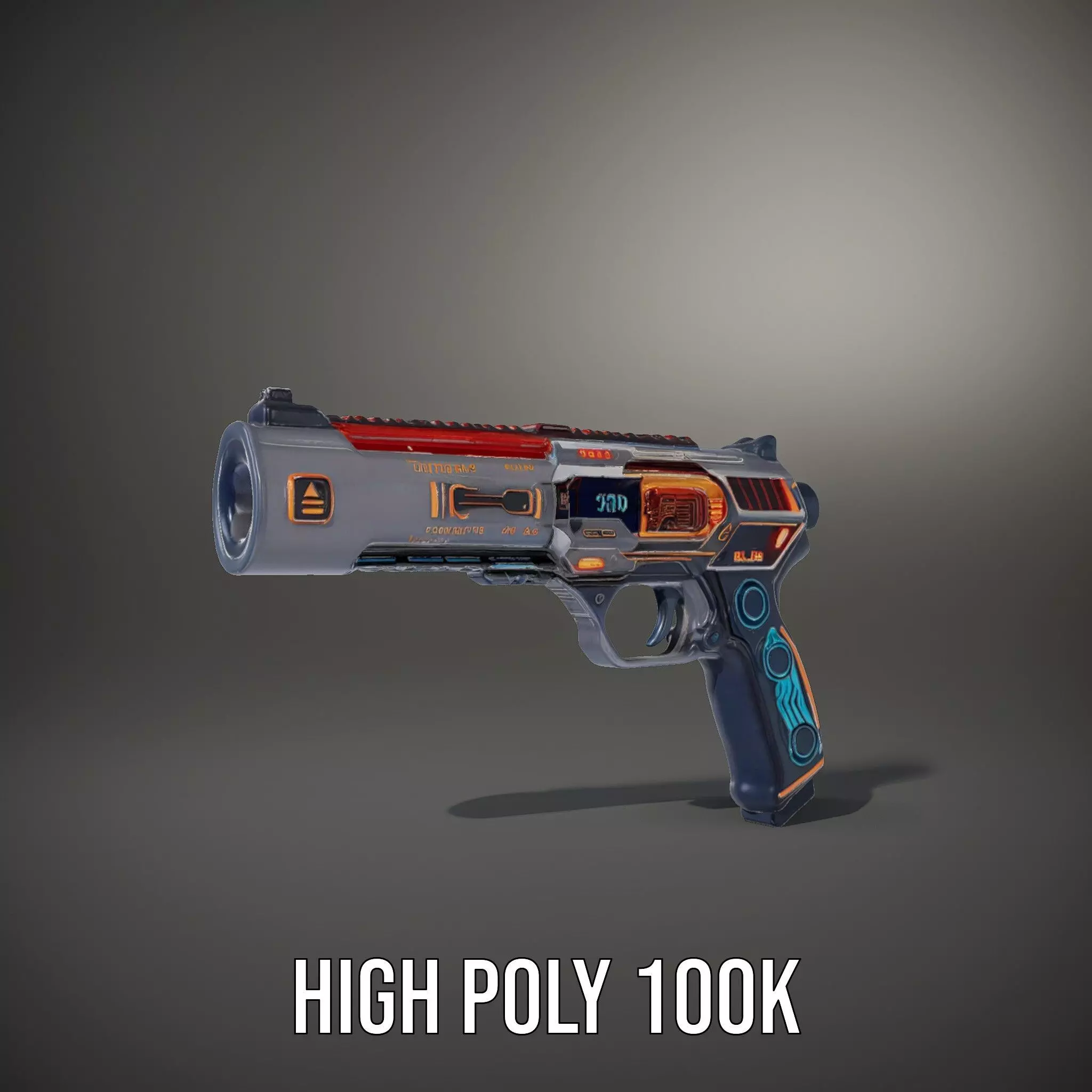 Futuristic Energy Blaster model pack Low-poly 3D model_8