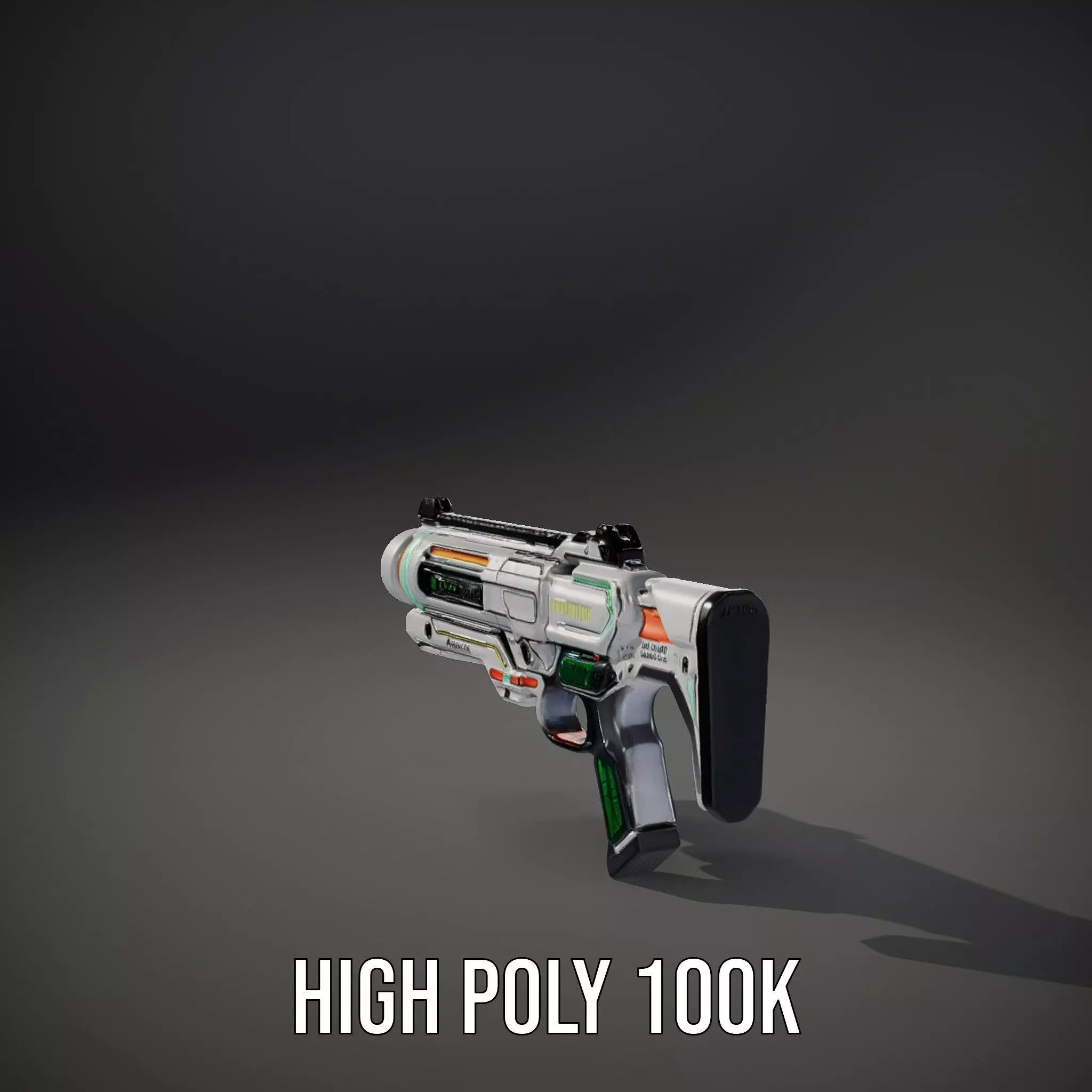 Futuristic Blaster model pack Low-poly 3D model_10