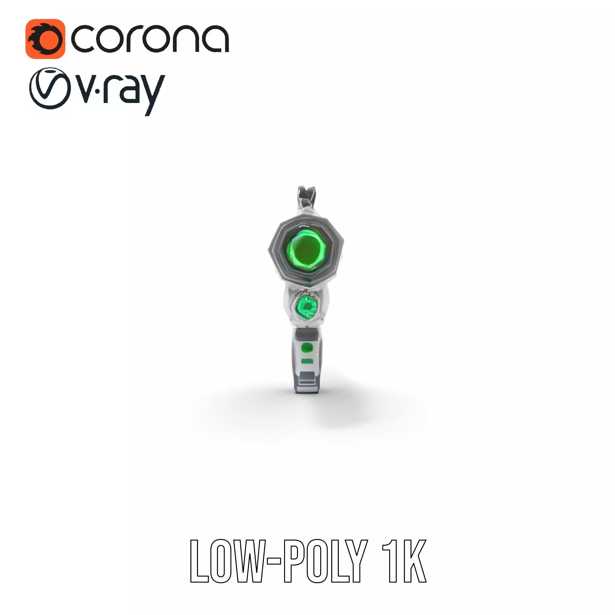 Futuristic Blaster model pack Low-poly 3D model_12