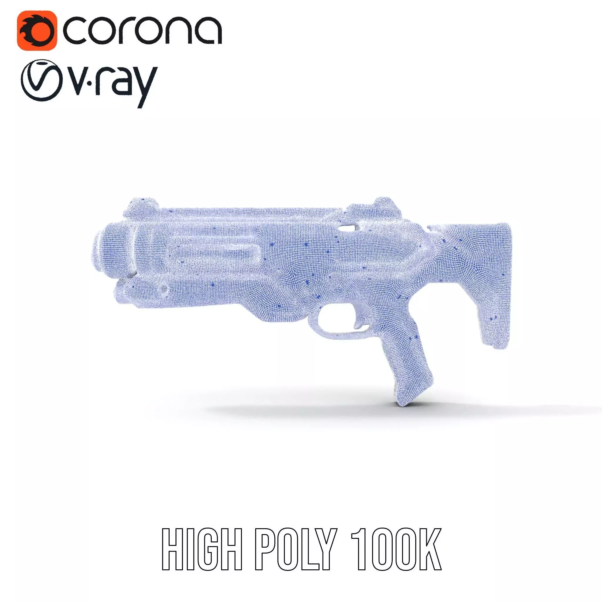 Futuristic Blaster model pack Low-poly 3D model_31