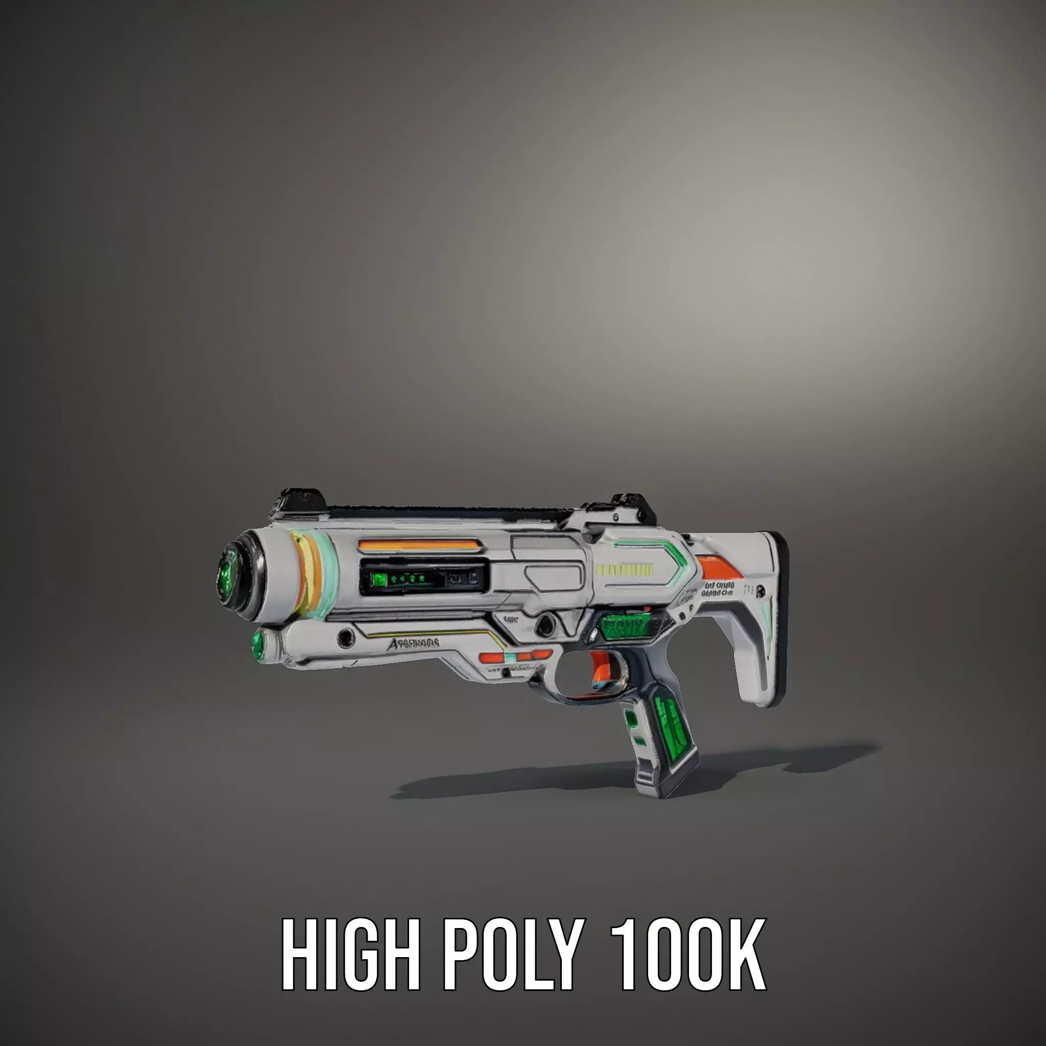 Futuristic Blaster model pack Low-poly 3D model_8