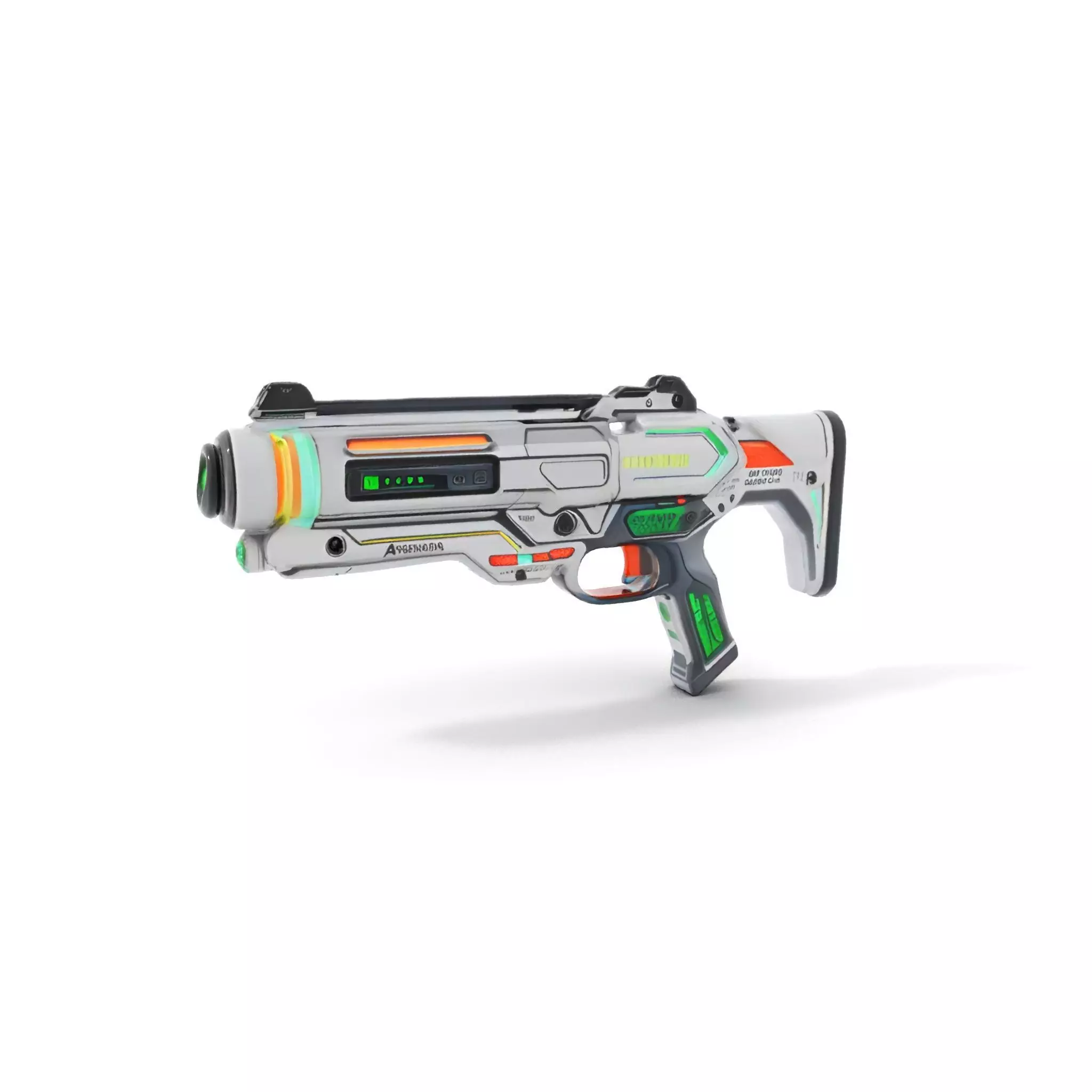 Futuristic Blaster model pack Low-poly 3D model_6