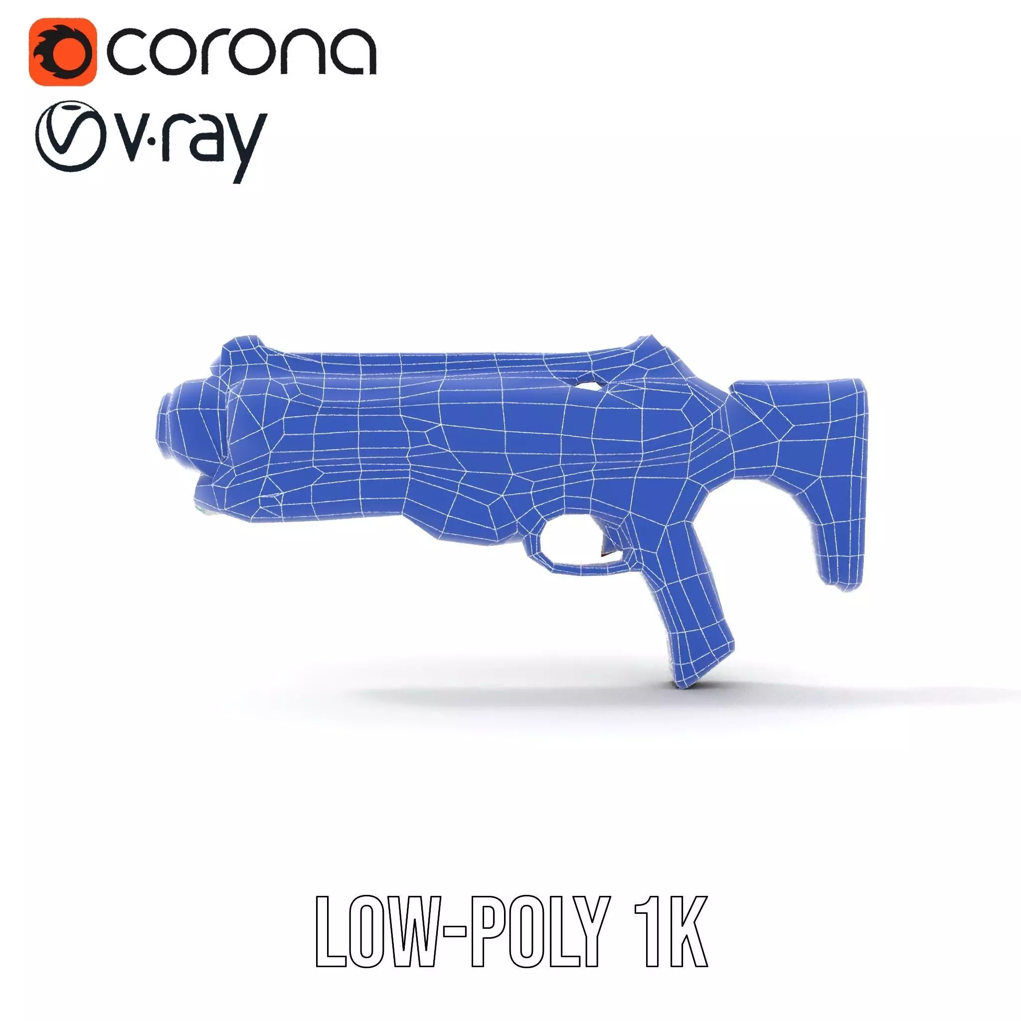 Futuristic Blaster model pack Low-poly 3D model_23