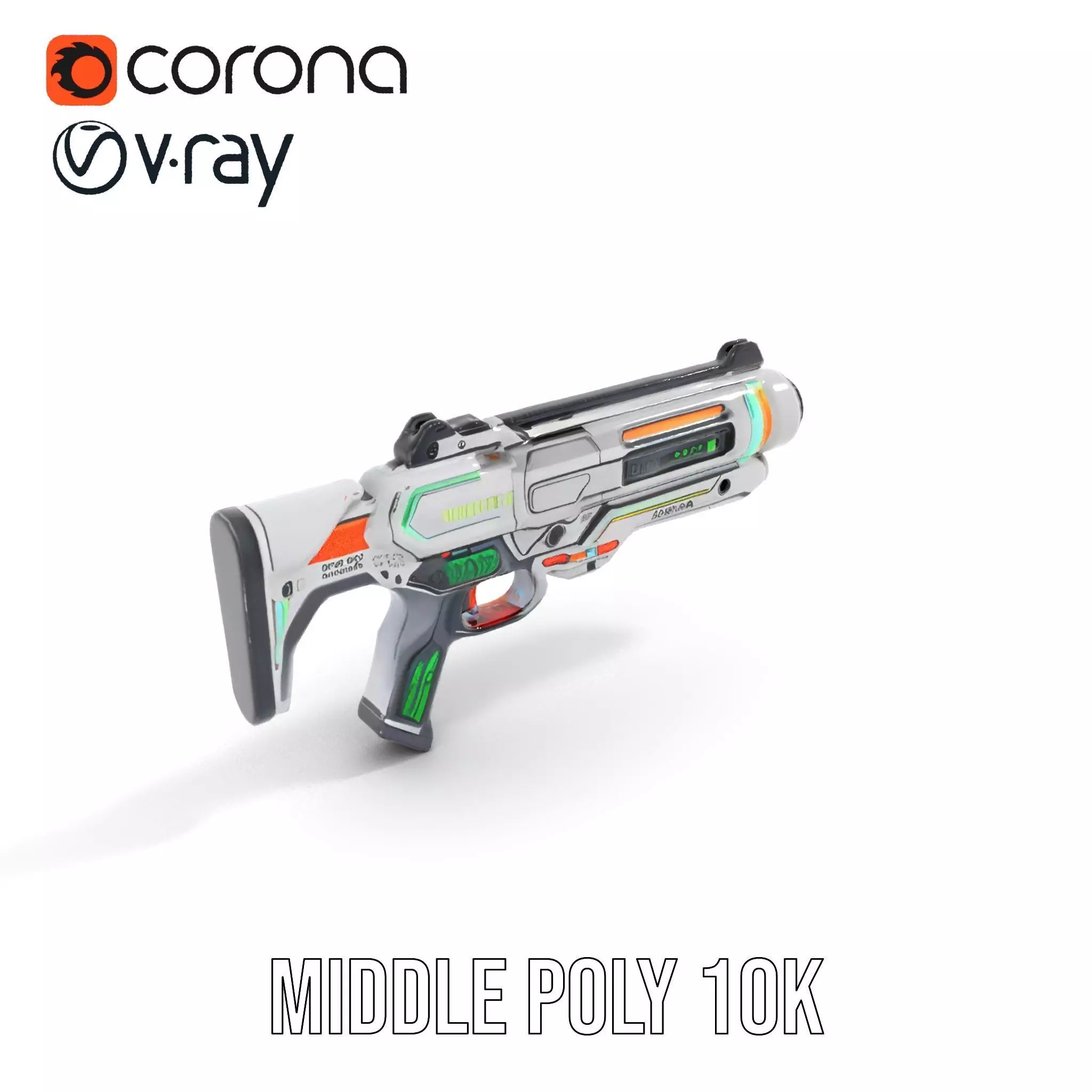 Futuristic Blaster model pack Low-poly 3D model_19