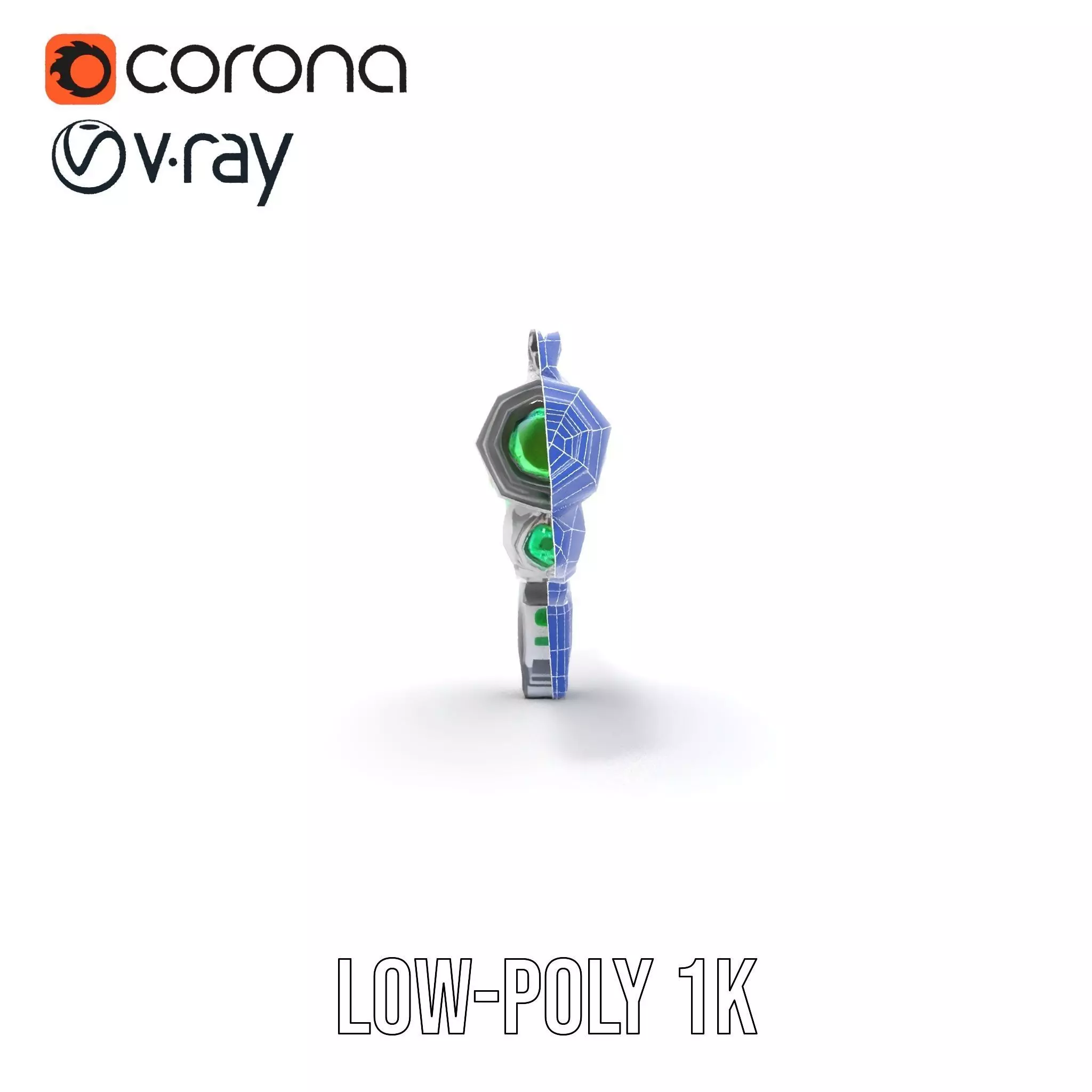 Futuristic Blaster model pack Low-poly 3D model_30