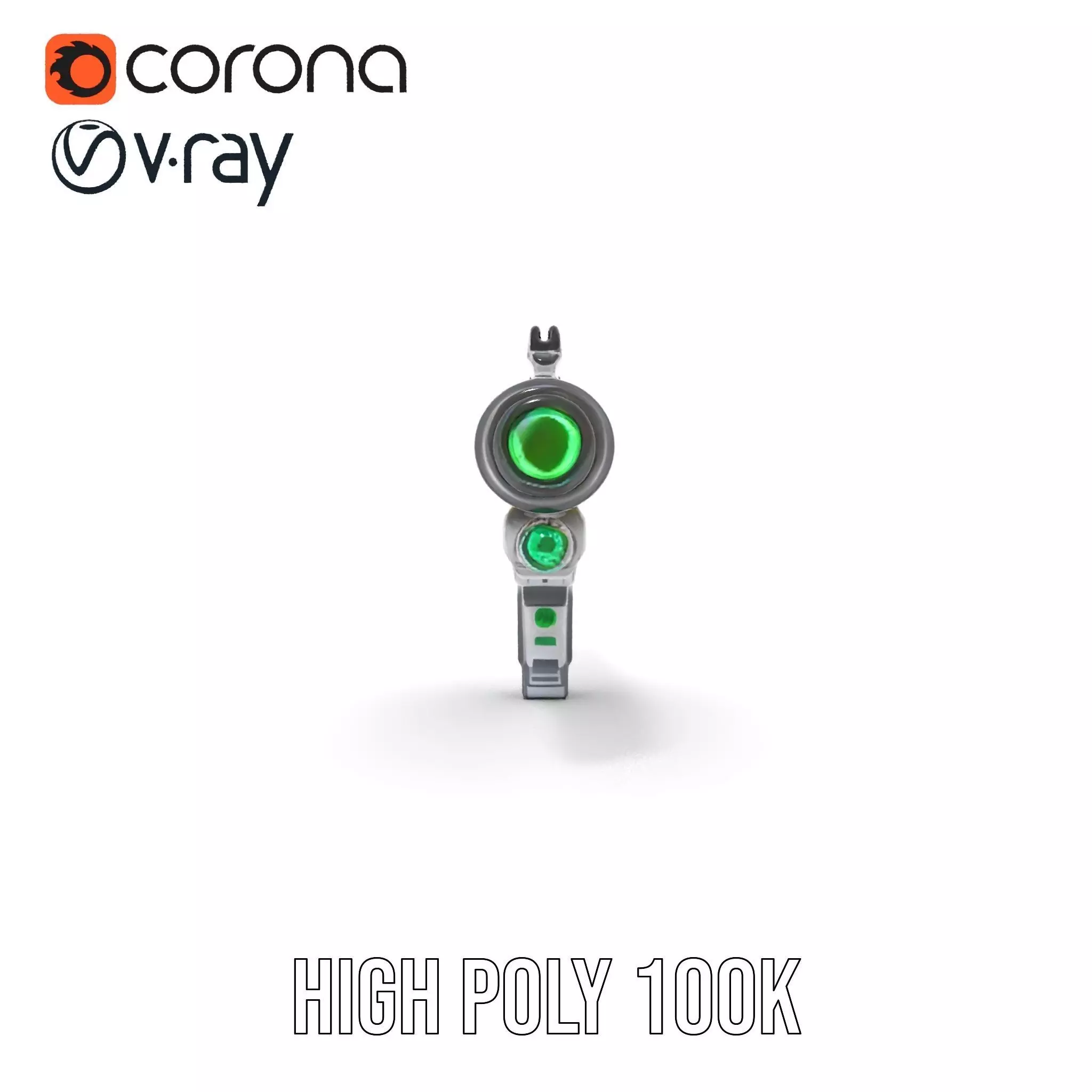 Futuristic Blaster model pack Low-poly 3D model_24