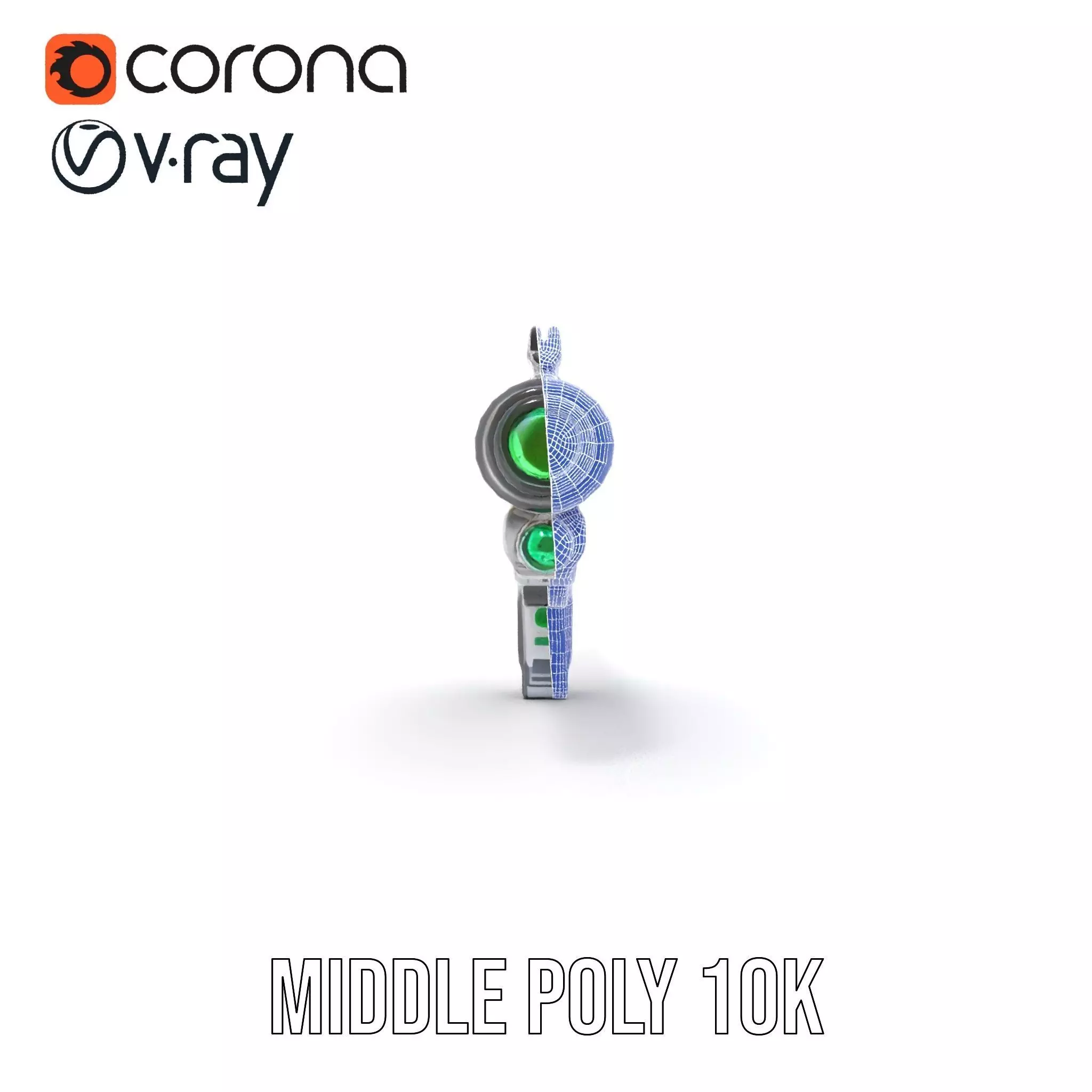 Futuristic Blaster model pack Low-poly 3D model_29