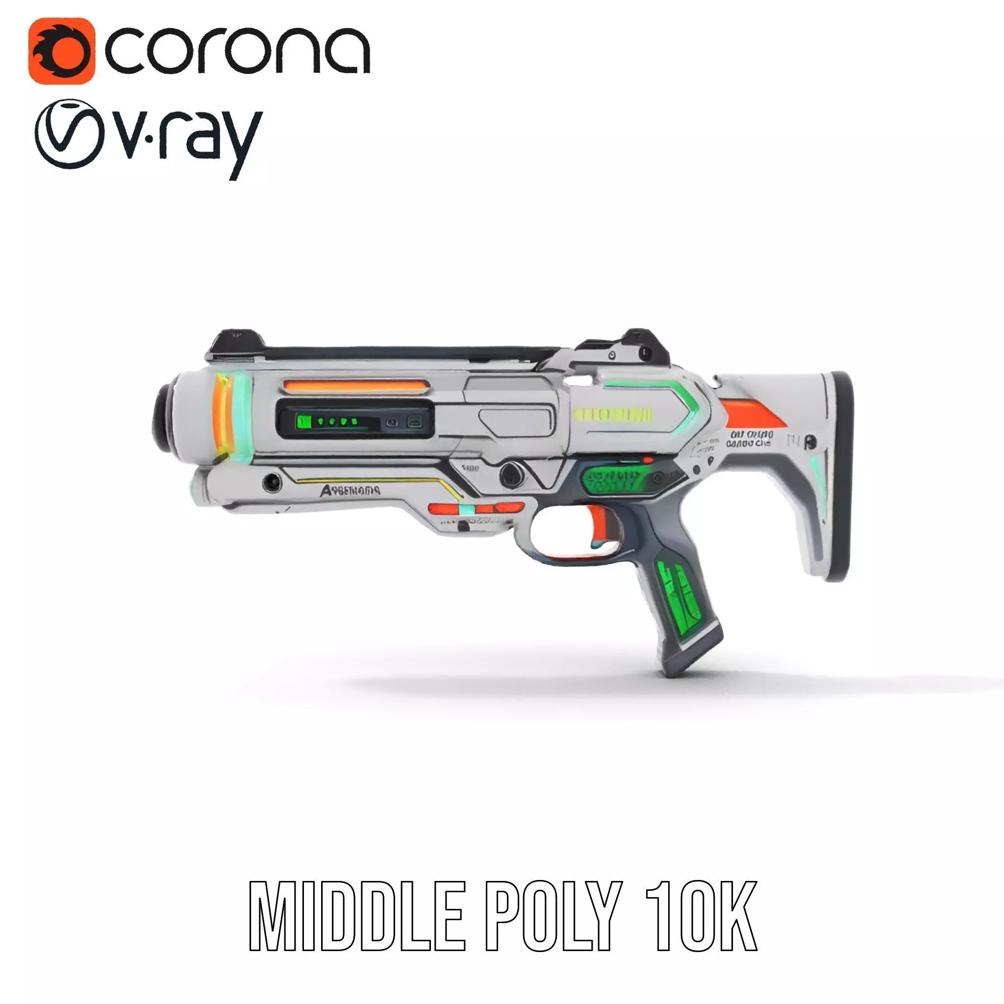 Futuristic Blaster model pack Low-poly 3D model_5