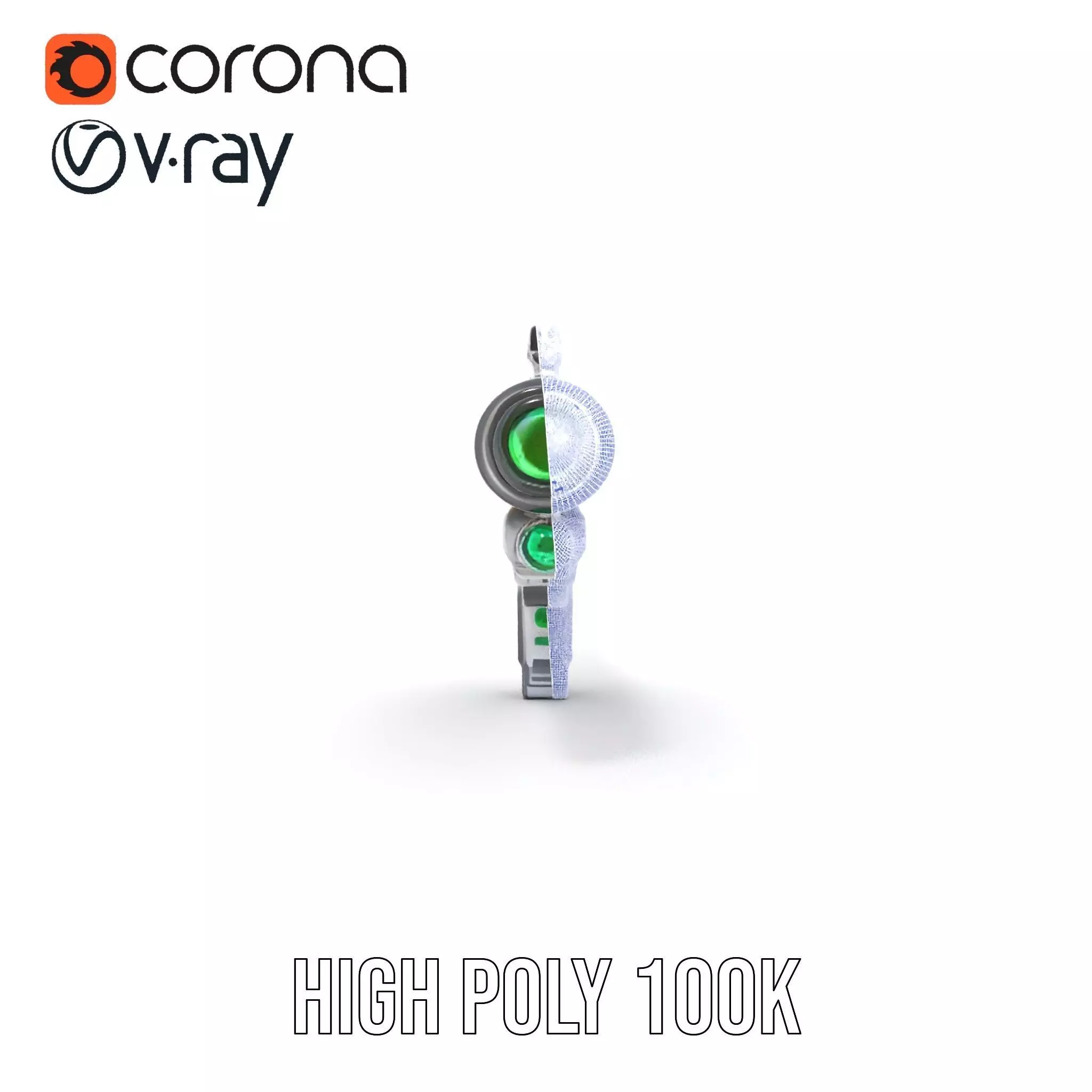 Futuristic Blaster model pack Low-poly 3D model_34