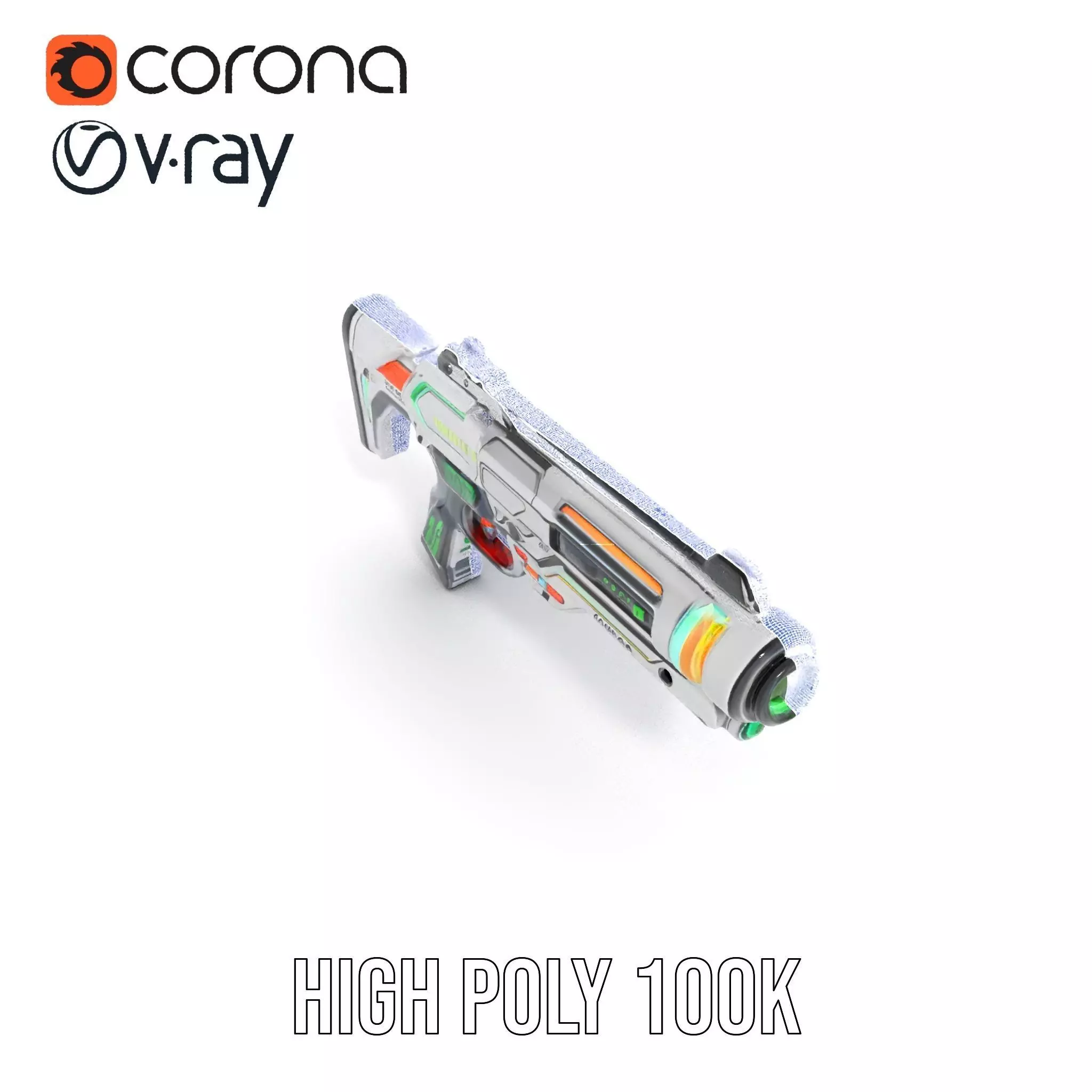 Futuristic Blaster model pack Low-poly 3D model_33