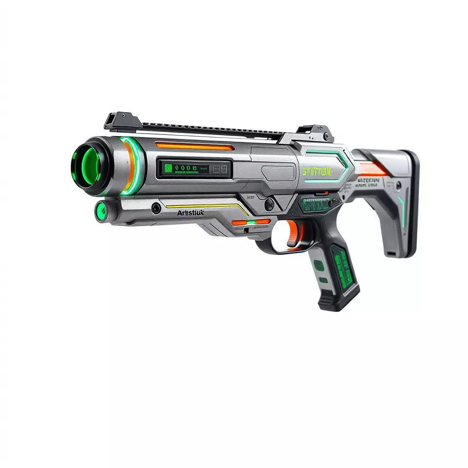 Futuristic Blaster model pack Low-poly 3D model_2