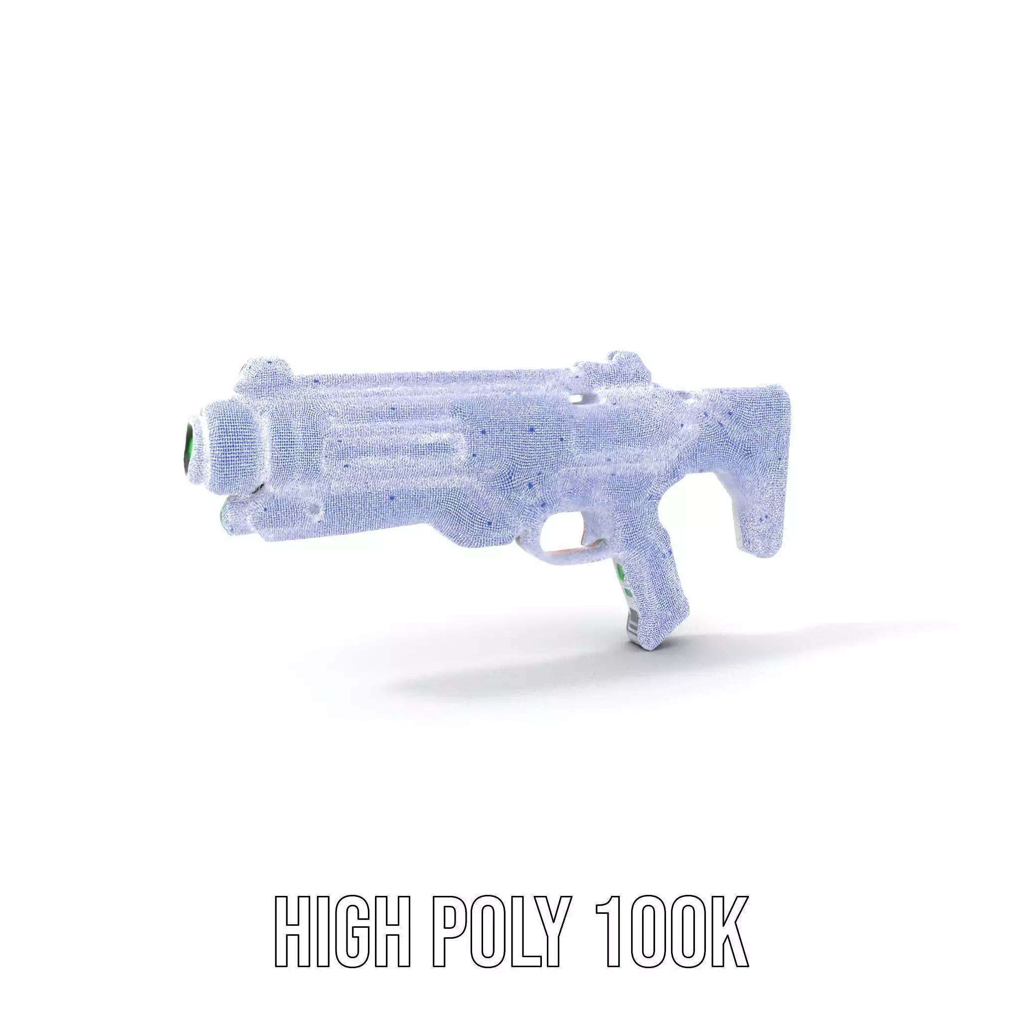 Futuristic Blaster model pack Low-poly 3D model_4