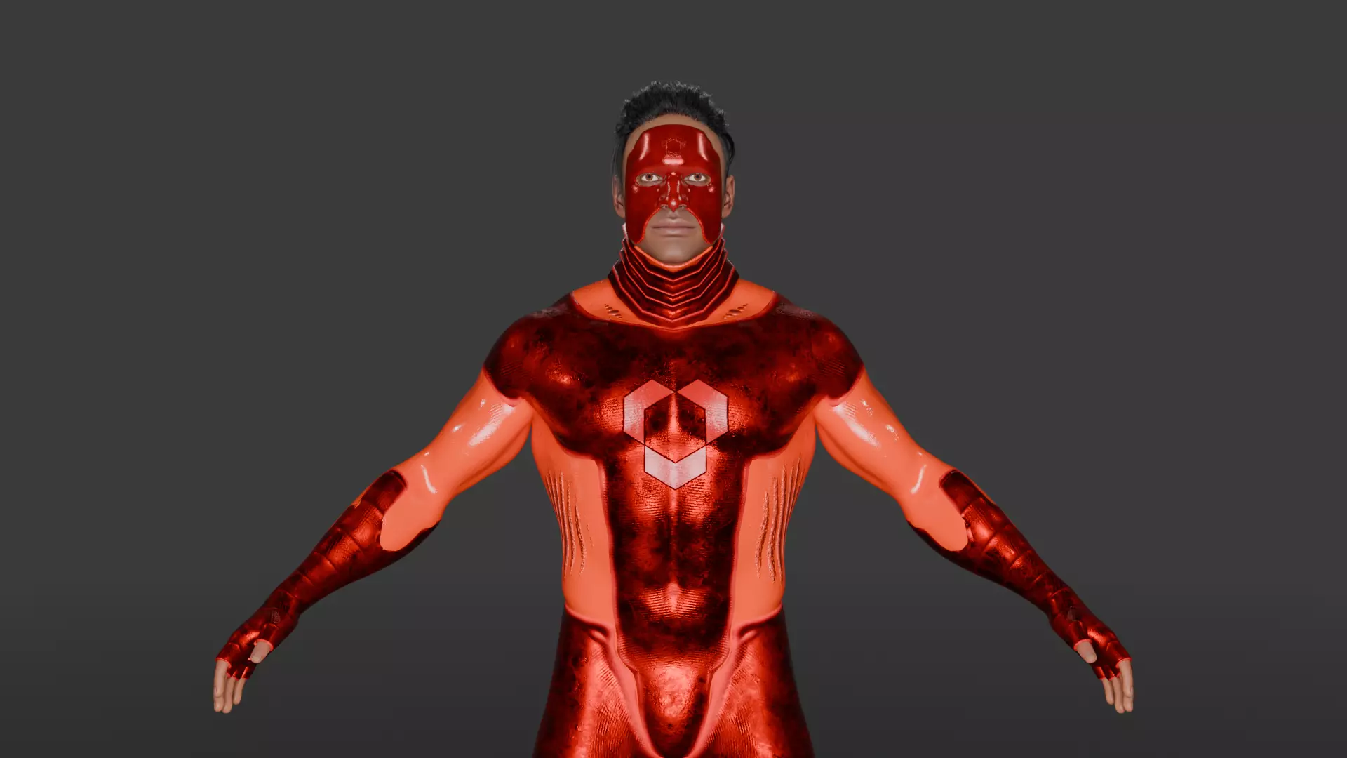 Energy Sentinel High-Quality Rigged Superhero 3D Character Low-poly 3D model_2