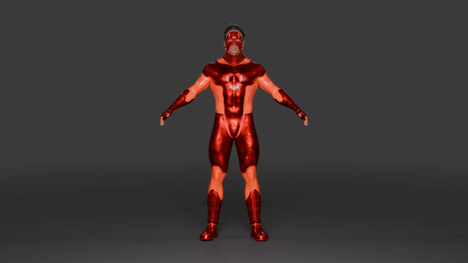 Energy Sentinel High-Quality Rigged Superhero 3D Character Low-poly 3D model_3