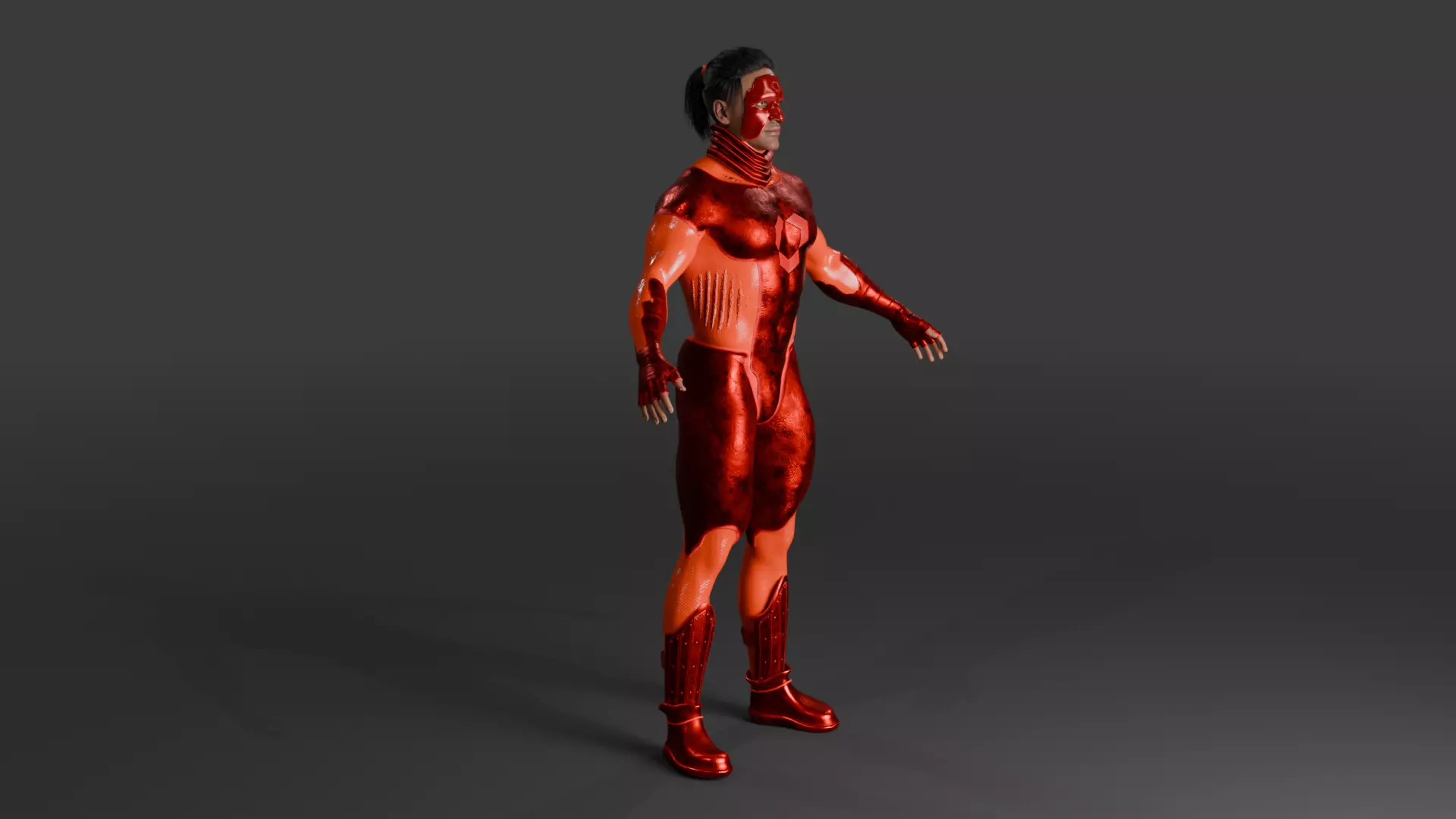 Energy Sentinel High-Quality Rigged Superhero 3D Character Low-poly 3D model_4