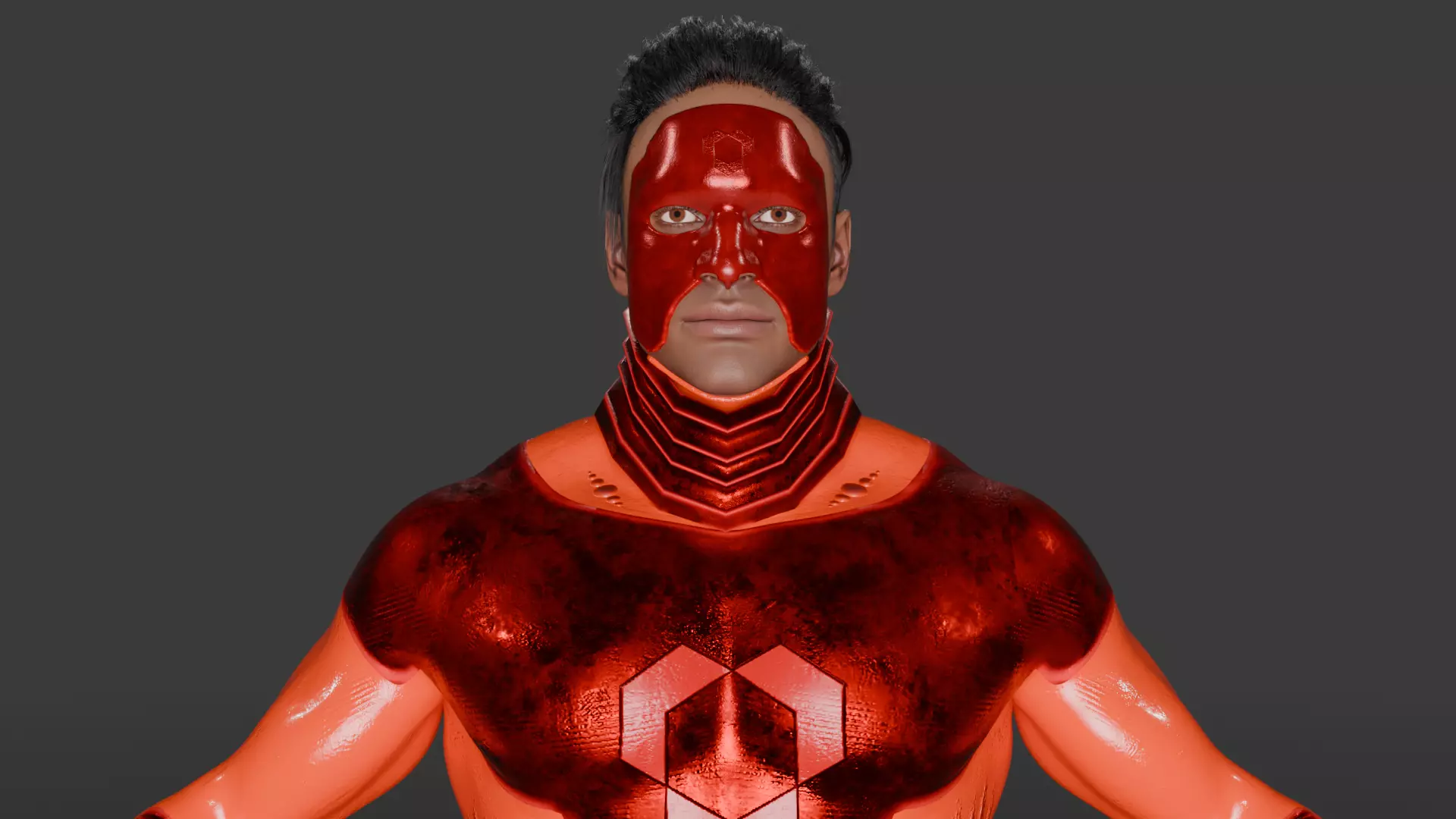 Energy Sentinel High-Quality Rigged Superhero 3D Character Low-poly 3D model_1