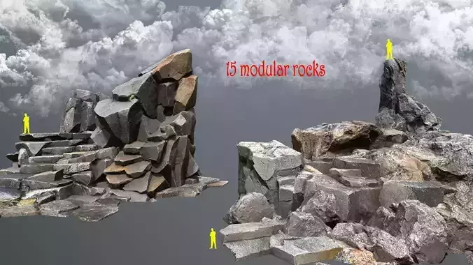 Volcanic Rocks Low-poly 3D model
