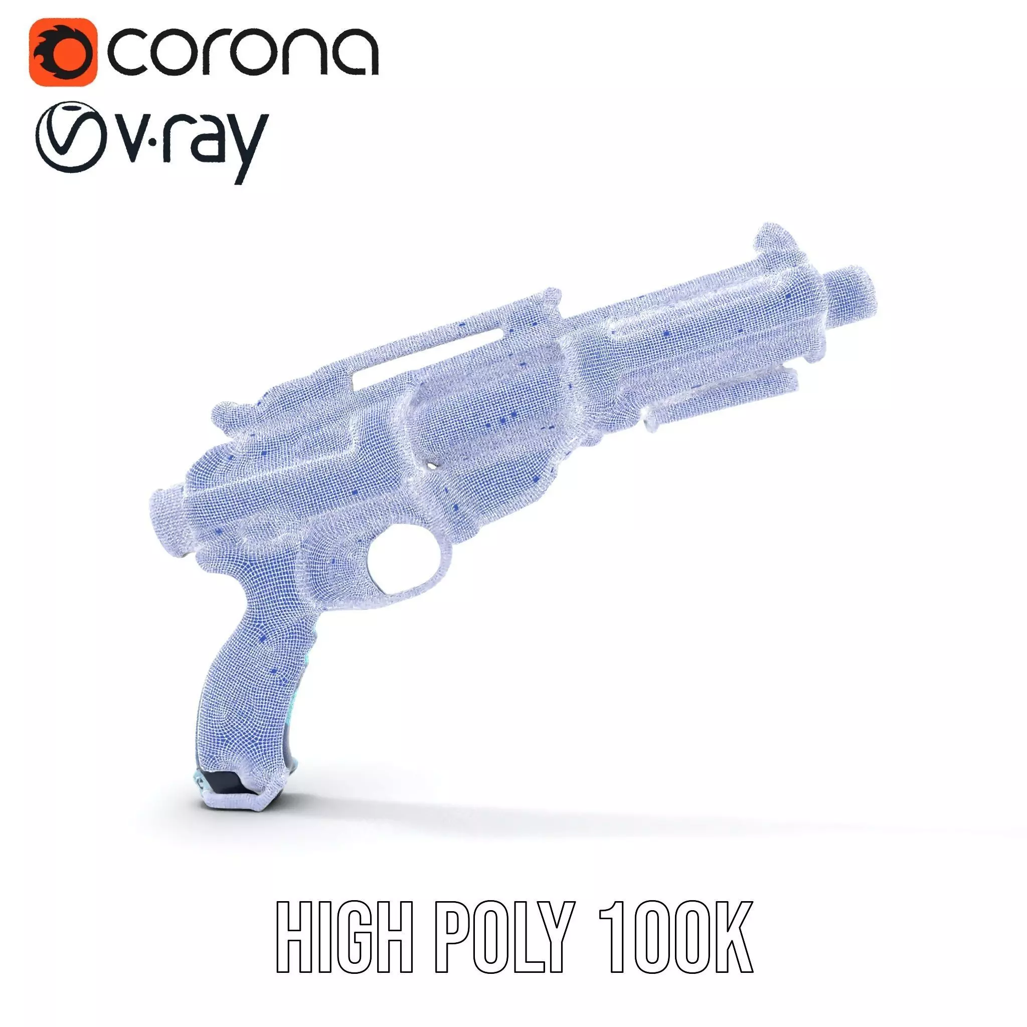 Futuristic Blaster model pack Low-poly 3D model_29