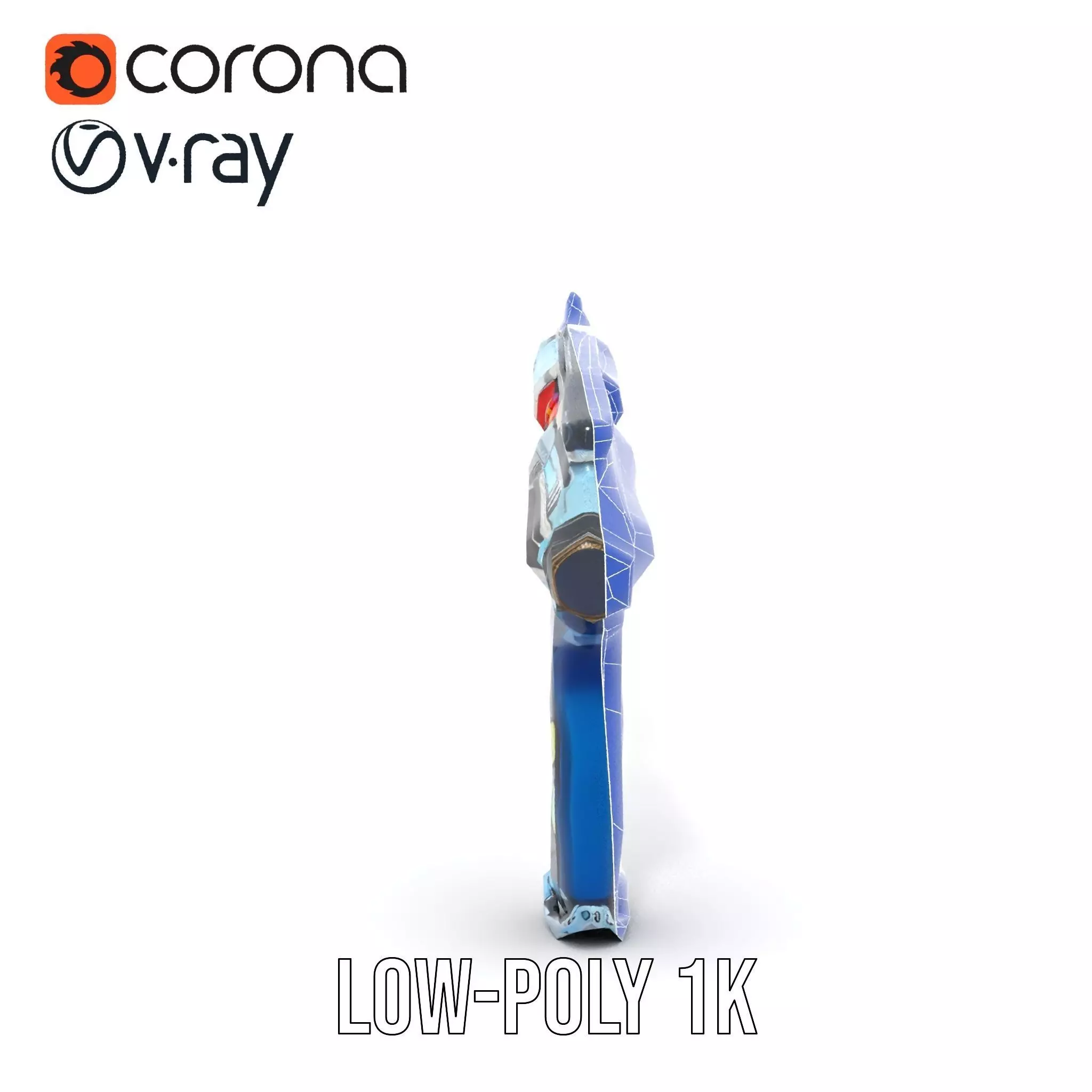 Futuristic Blaster model pack Low-poly 3D model_31