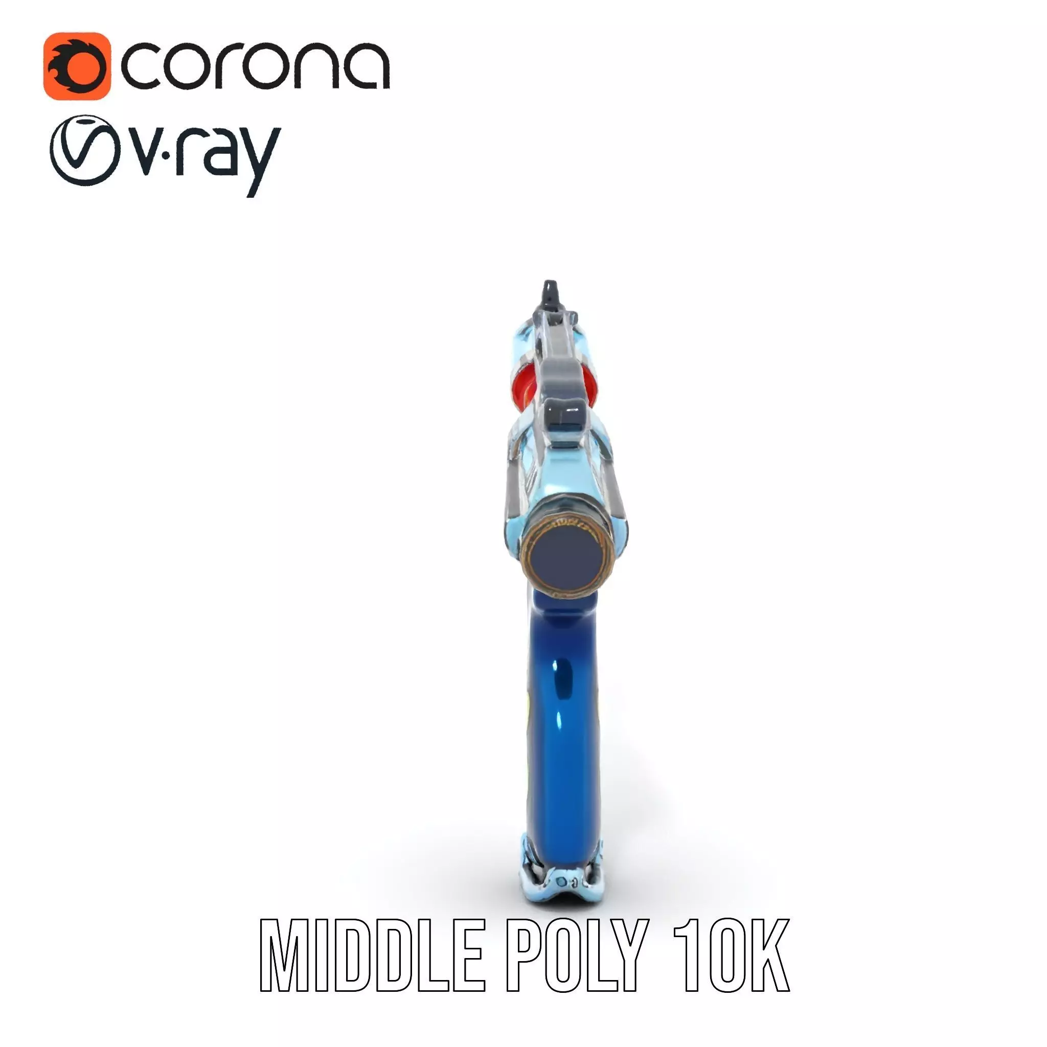 Futuristic Blaster model pack Low-poly 3D model_18