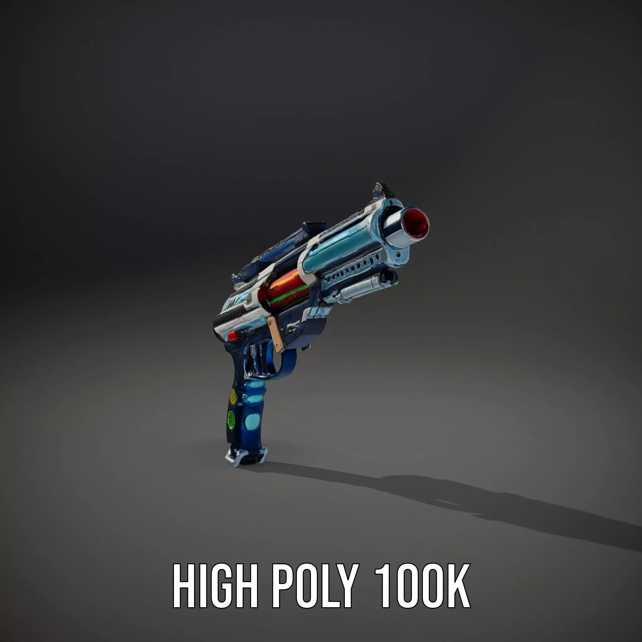 Futuristic Blaster model pack Low-poly 3D model_10