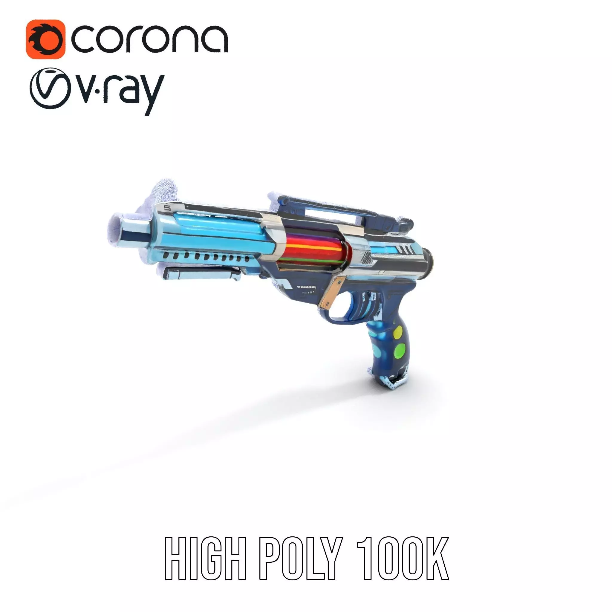 Futuristic Blaster model pack Low-poly 3D model_26