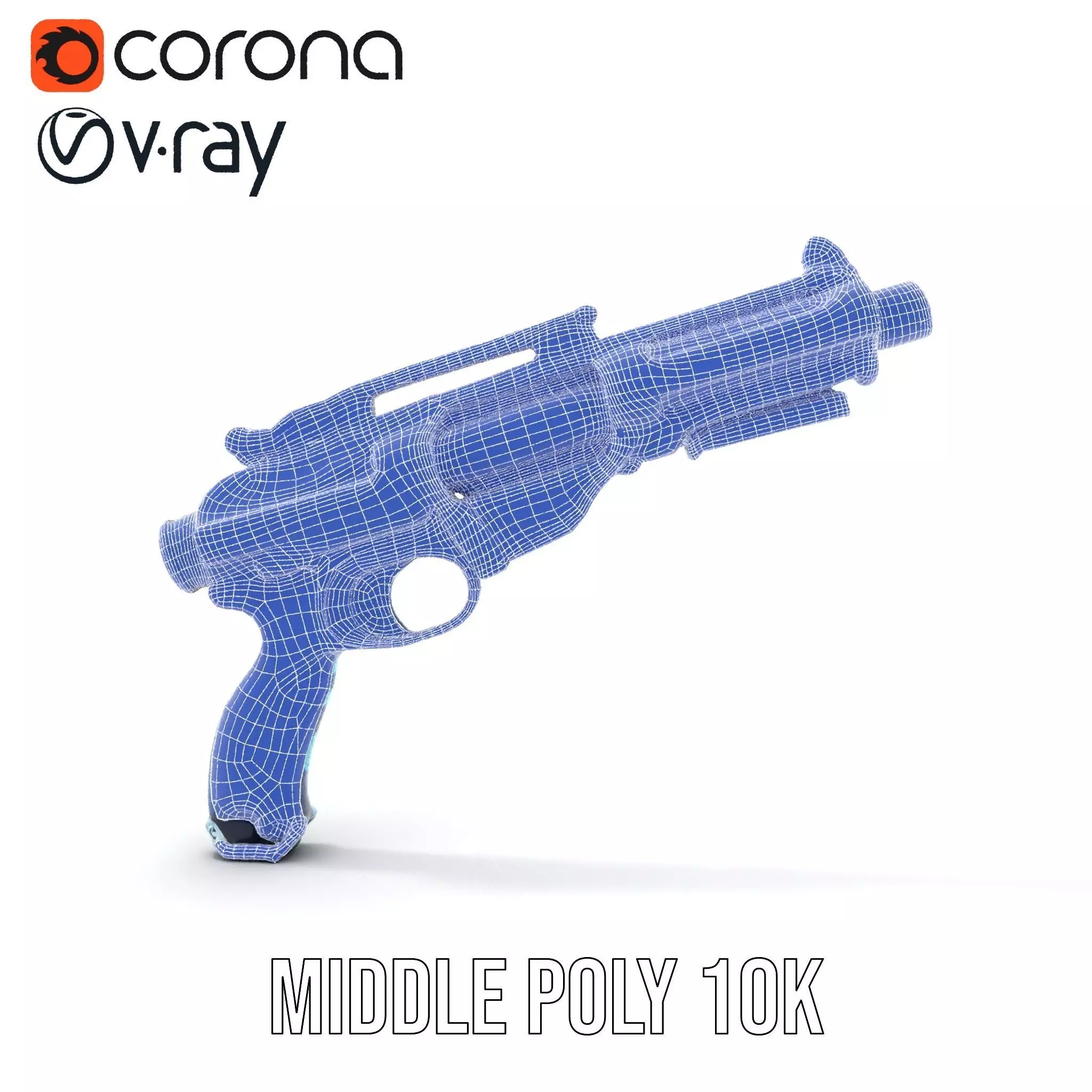 Futuristic Blaster model pack Low-poly 3D model_24