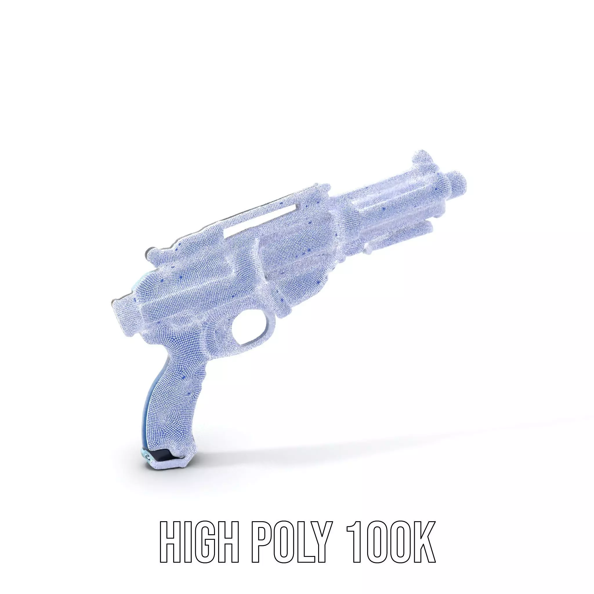 Futuristic Blaster model pack Low-poly 3D model_4