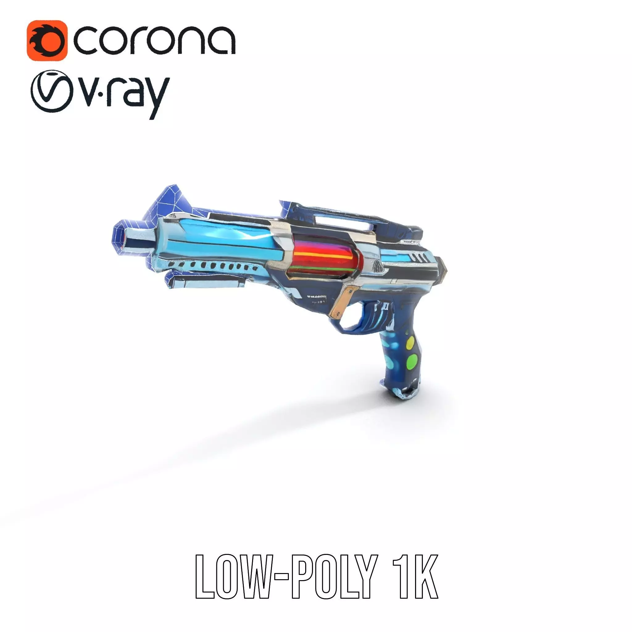 Futuristic Blaster model pack Low-poly 3D model_28