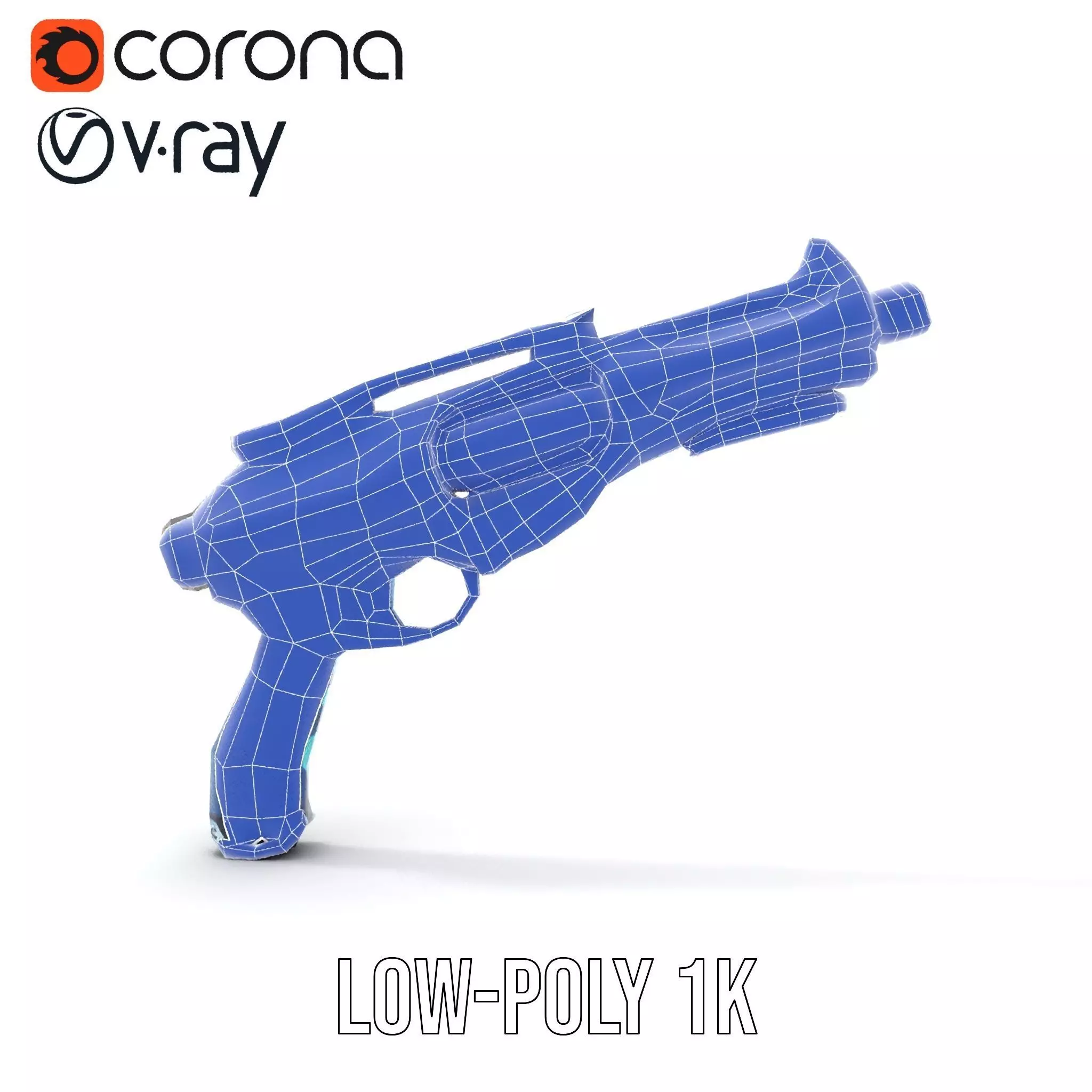 Futuristic Blaster model pack Low-poly 3D model_16