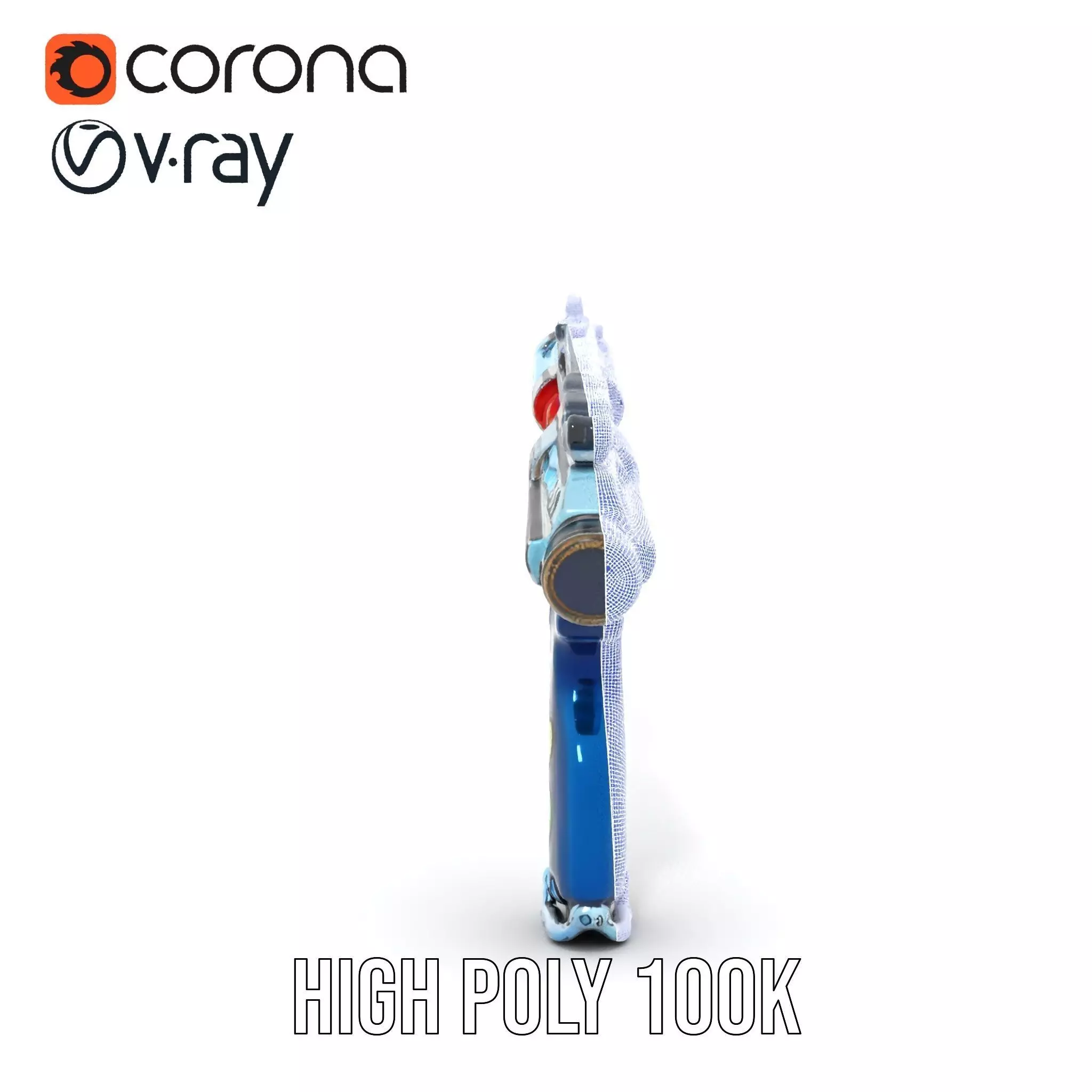 Futuristic Blaster model pack Low-poly 3D model_34