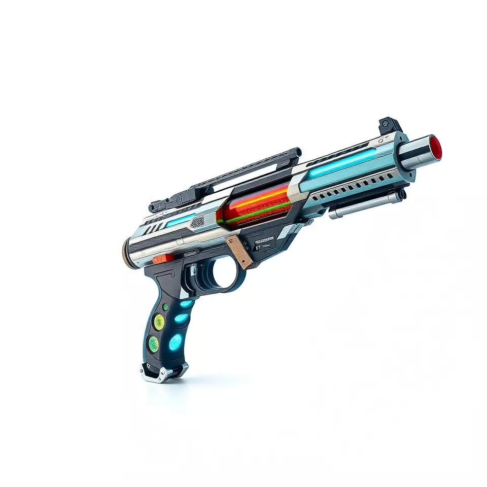 Futuristic Blaster model pack Low-poly 3D model_2