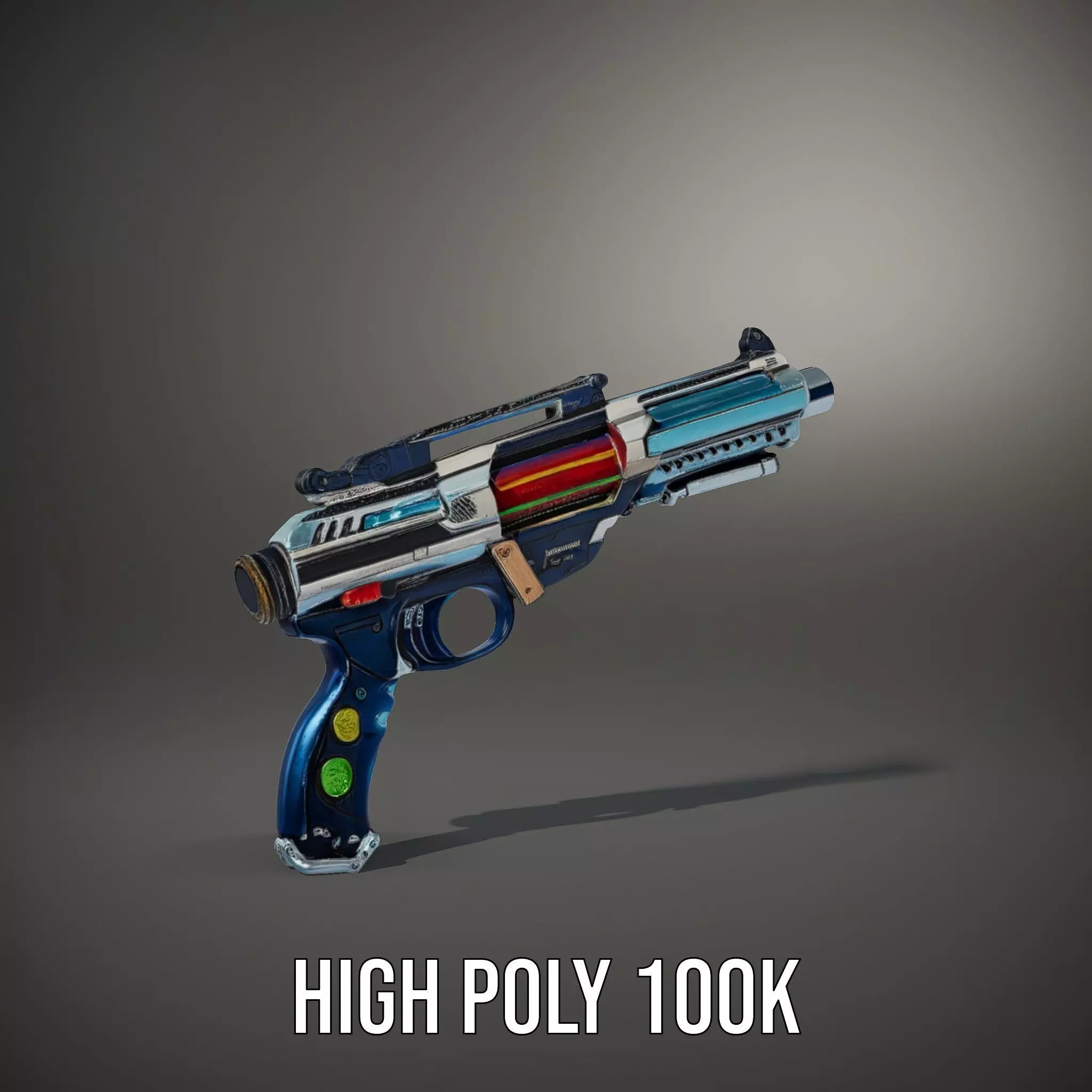 Futuristic Blaster model pack Low-poly 3D model_8