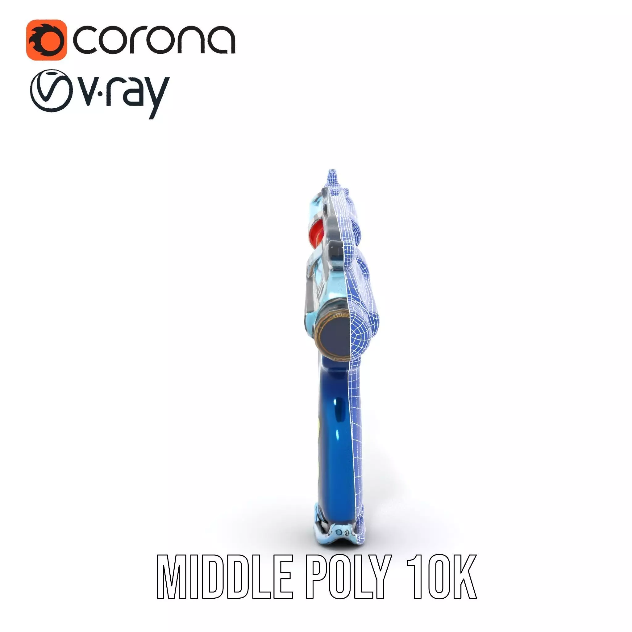 Futuristic Blaster model pack Low-poly 3D model_30