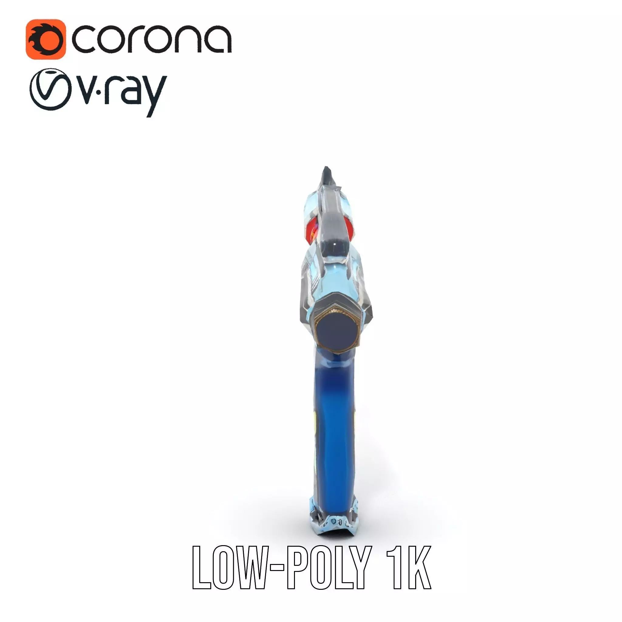 Futuristic Blaster model pack Low-poly 3D model_19