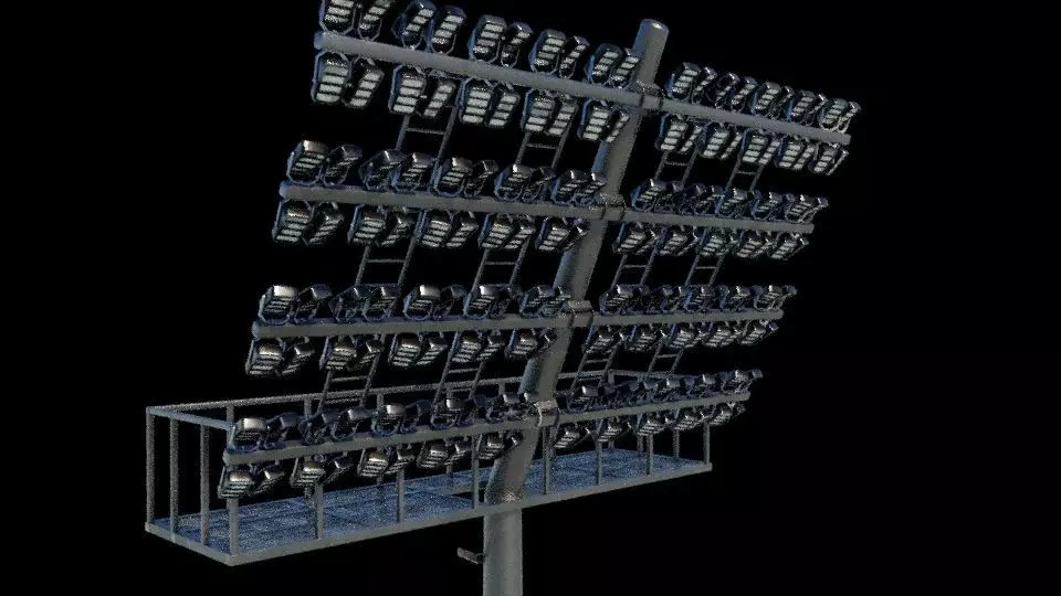 Stadium floodlight 3D model_2