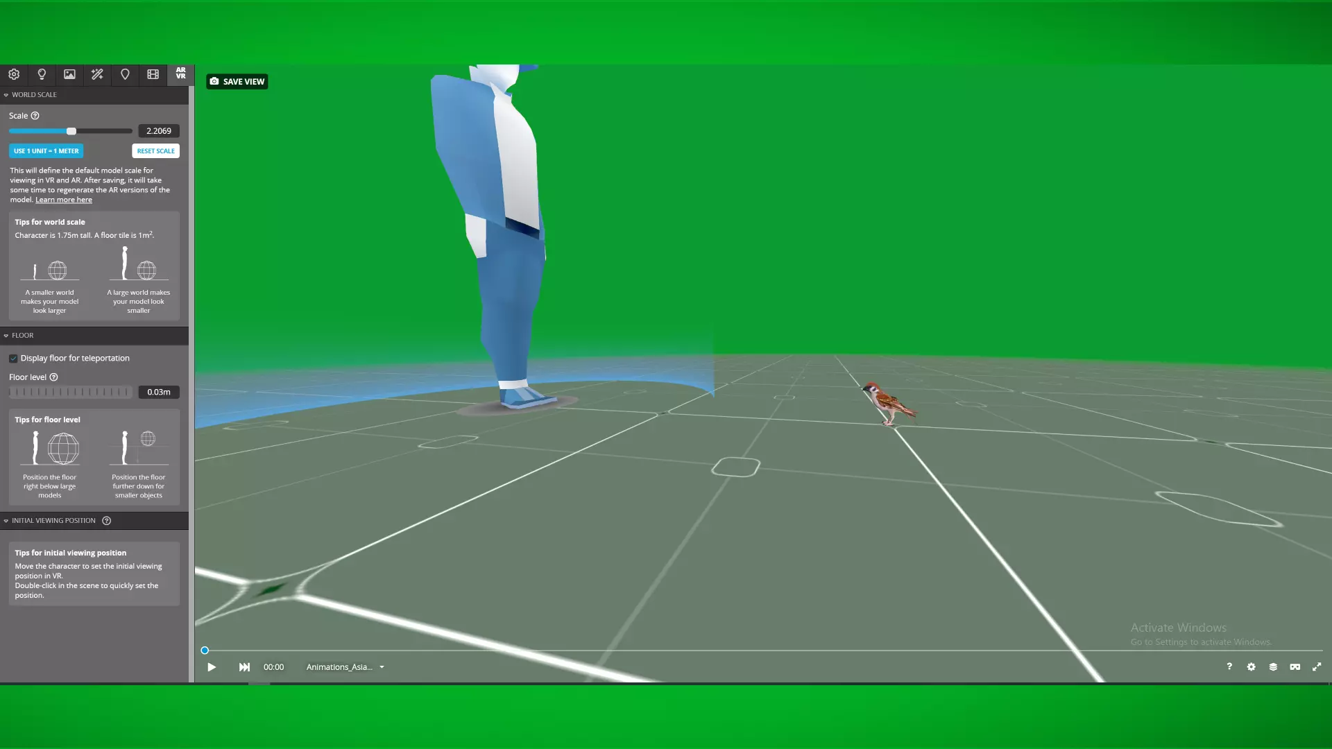 Asian House Sparrow Bird Low-poly 3D model_4