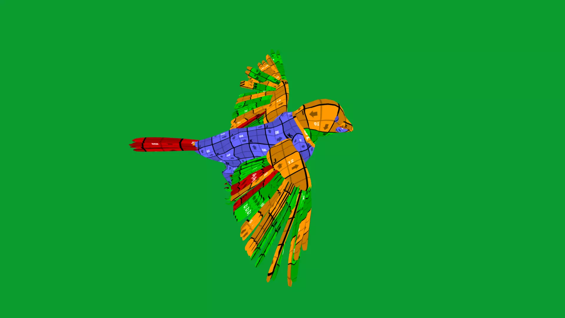 Asian House Sparrow Bird Low-poly 3D model_26