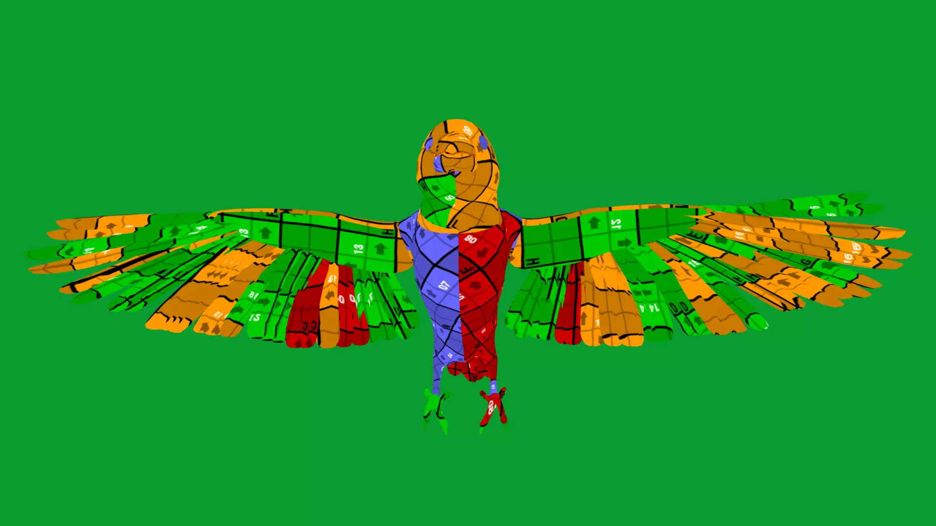 Asian House Sparrow Bird Low-poly 3D model_27