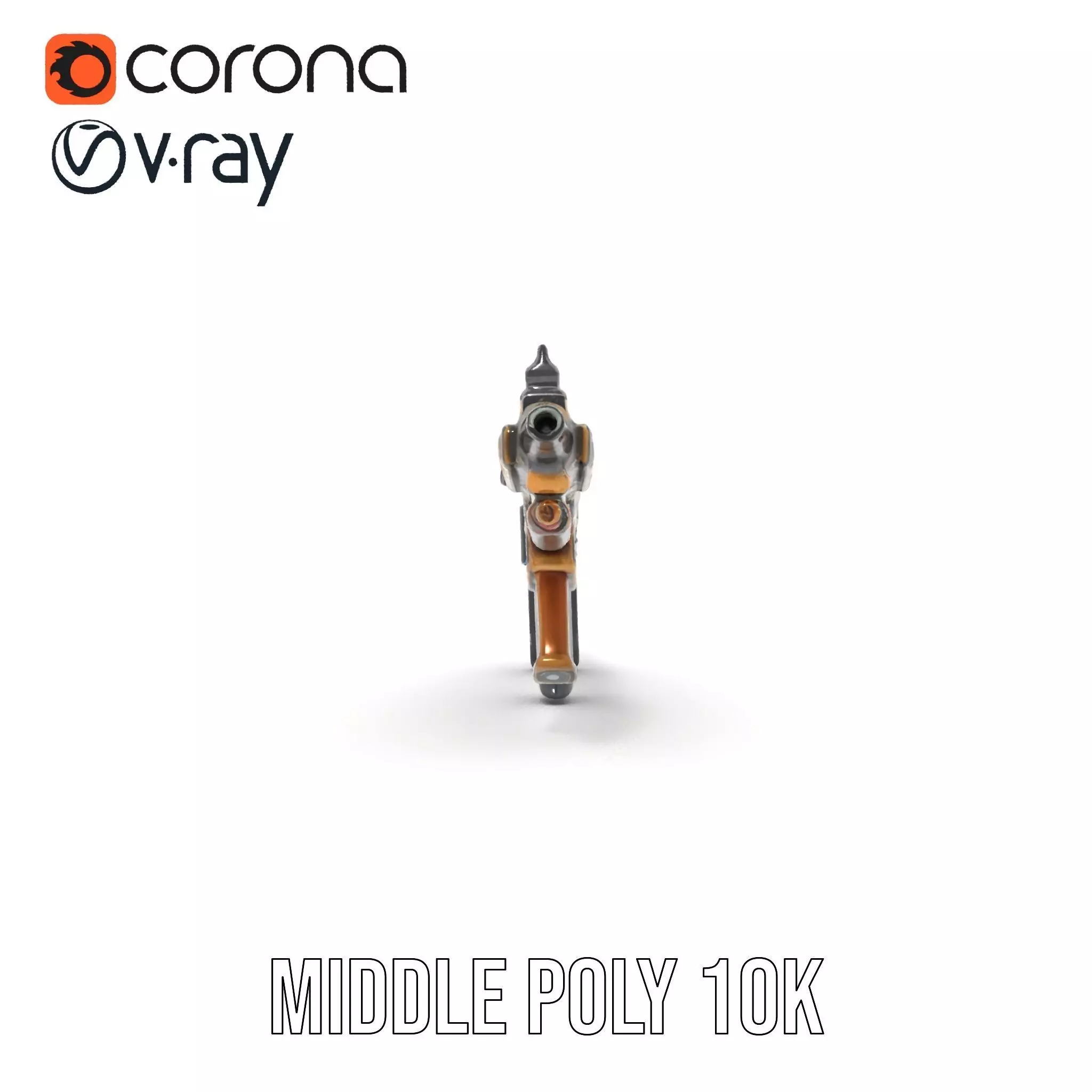 Futuristic Bronze Rifle model pack Low-poly 3D model_16