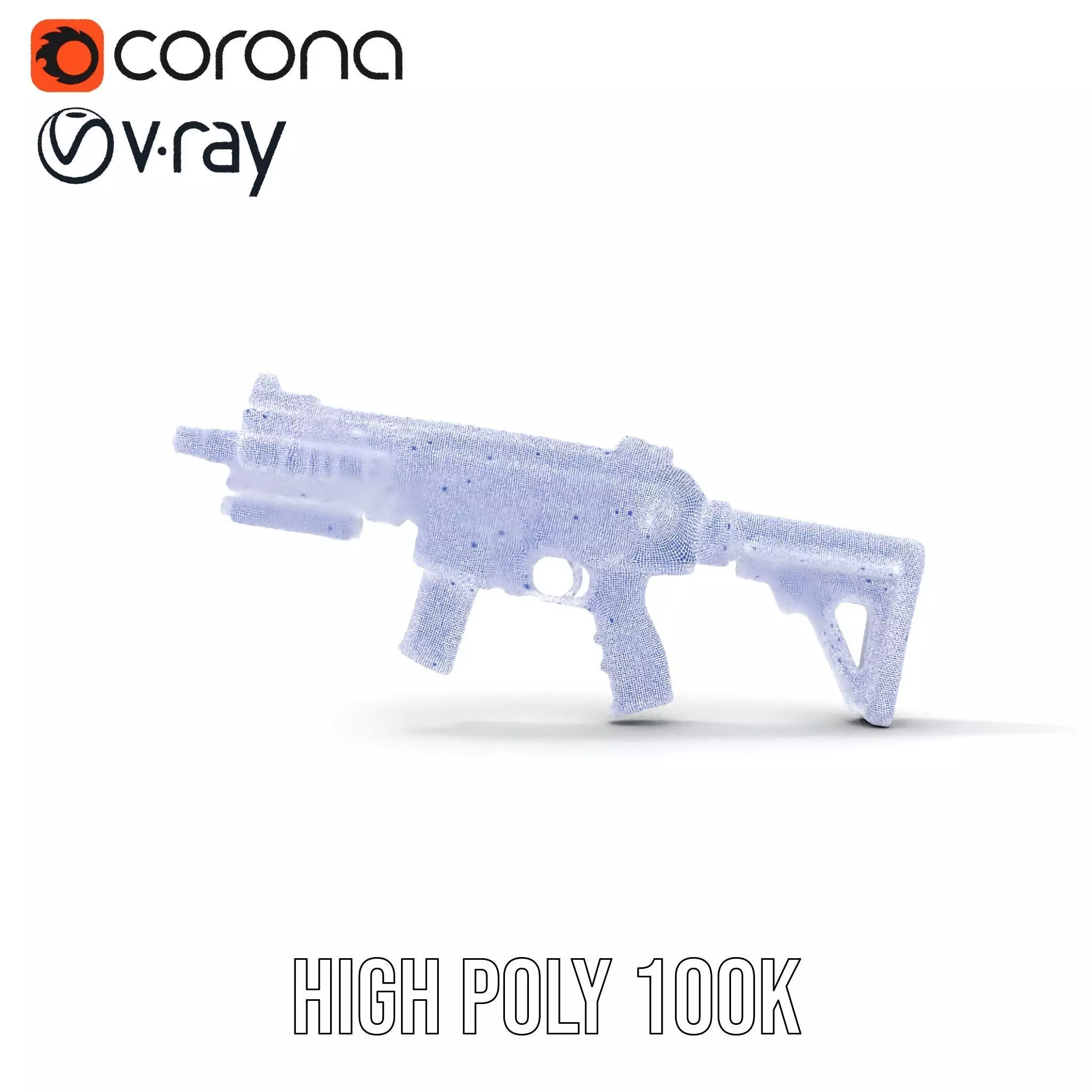 Futuristic Bronze Rifle model pack Low-poly 3D model_31